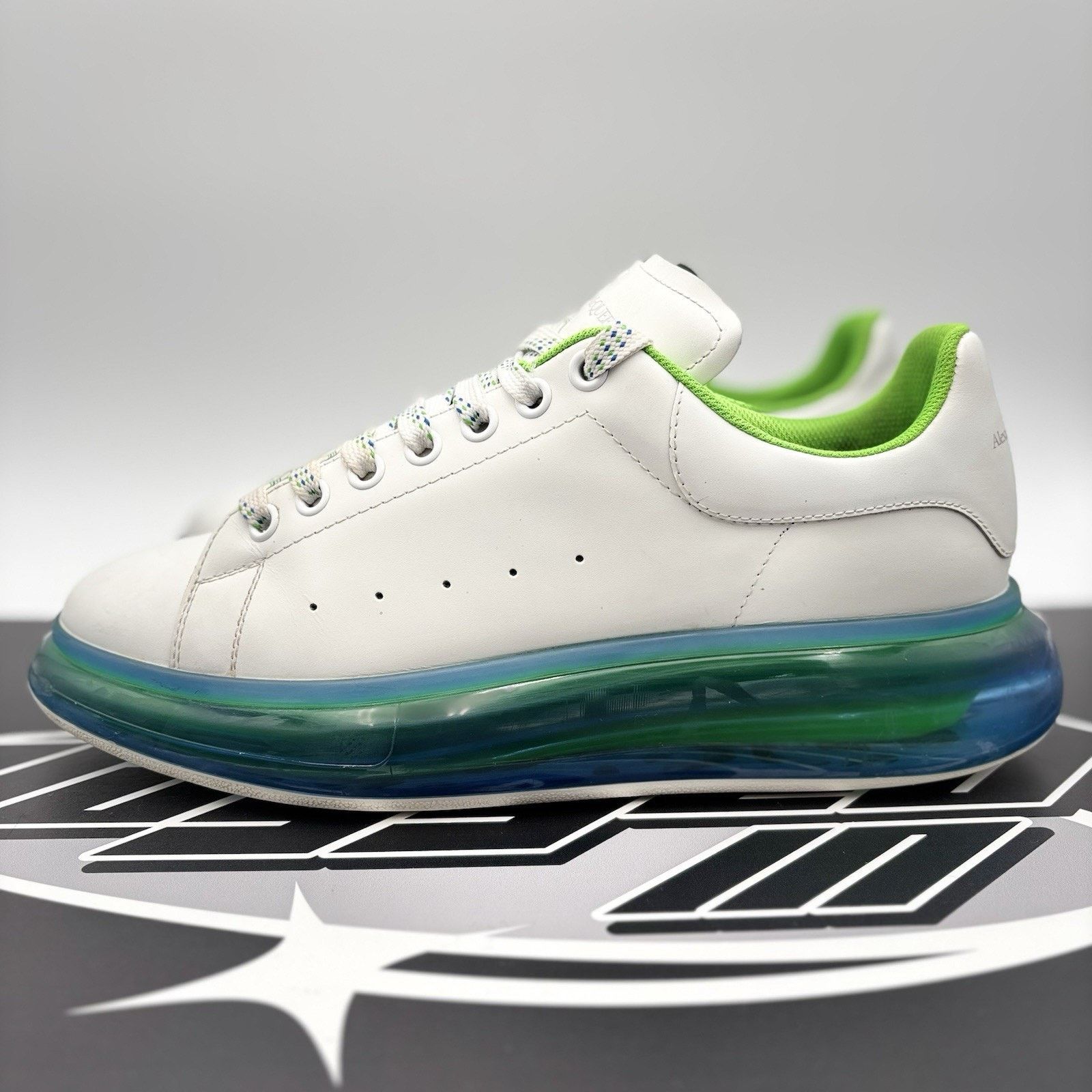 Alexander McQueen Alexander McQueen ' Transparent Sole White, Lime ' Size US 12 / EU 45 - 1 Thumbnail