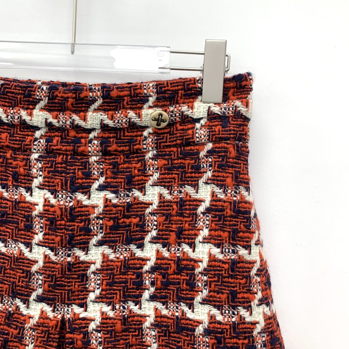Gucci Gucci Red Houndstooth Wool Knit Mini Skirt K26WX Size 28" / US 6 / IT 42 - 3 Thumbnail