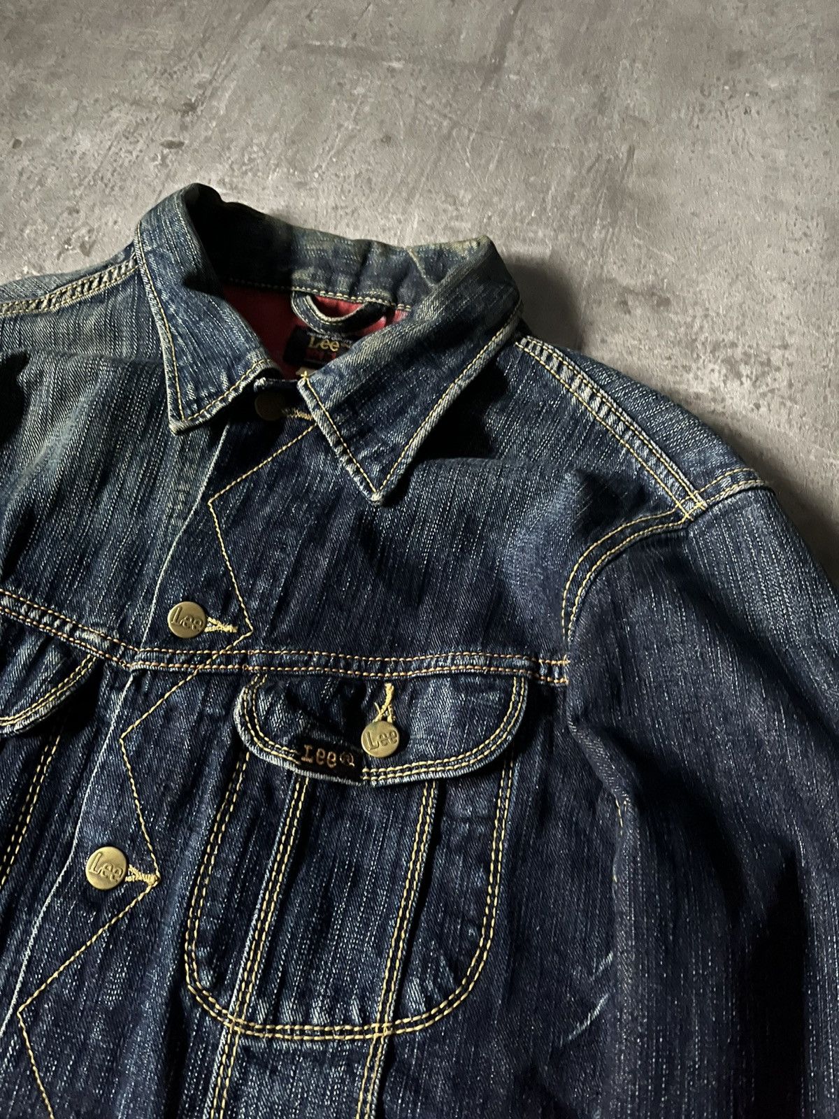 Lee Lee 100 J denim jacket navy very rare 70s Size US L / EU 52-54 / 3 - 6 Thumbnail