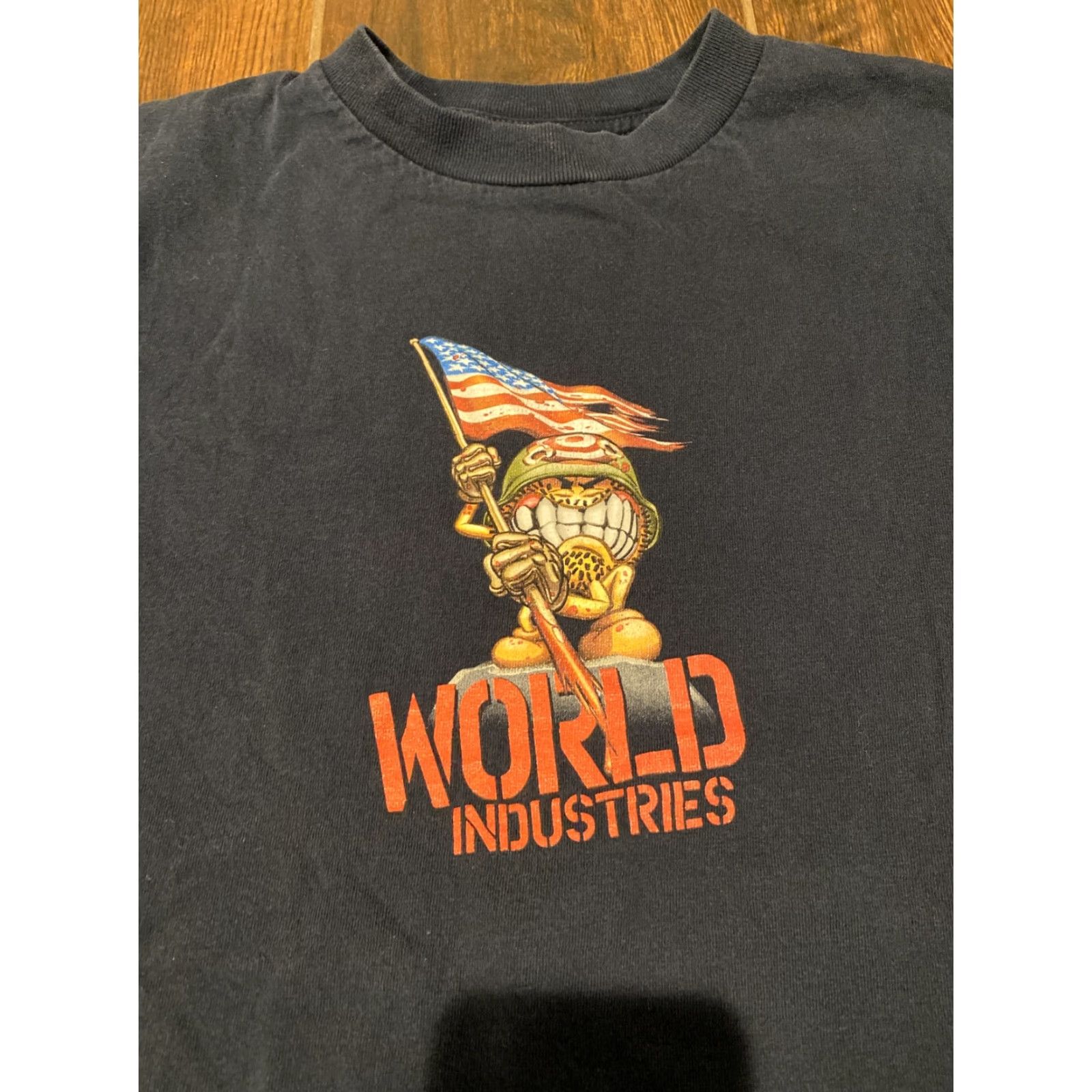 World Industries VINTAGE World Industries T-Shirt Blue Small Skateboarding Flameboy Mens Short Sleeve S Size US S / EU 44-46 / 1 - 5 Thumbnail