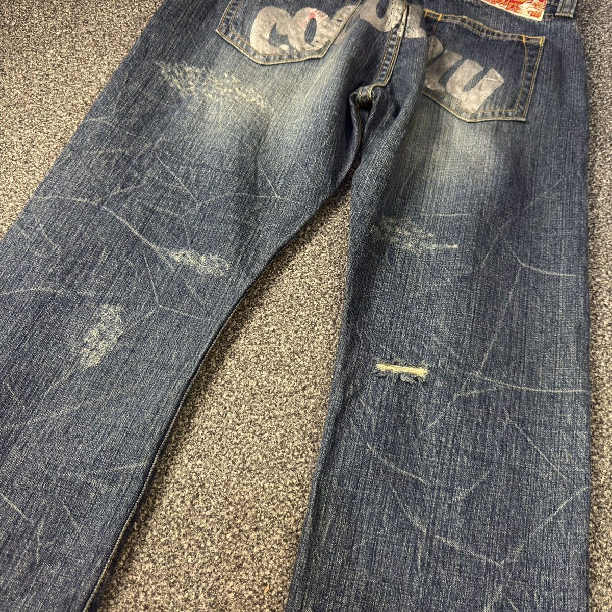 Beauty Beast 🔥🇯🇵 Japanese Distressed Co&Lu Ripped Baggy Jeans Size US 34 / EU 50 - 12 Thumbnail