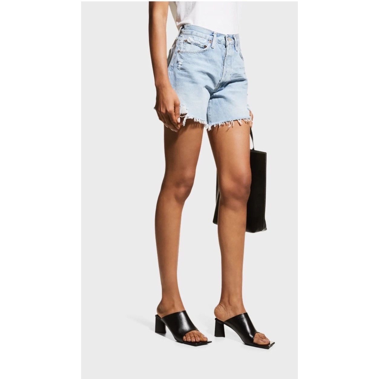 Agolde Agolde Parker Long Frayed Shorts Size 28" / US 6 / IT 42 - 2 Thumbnail