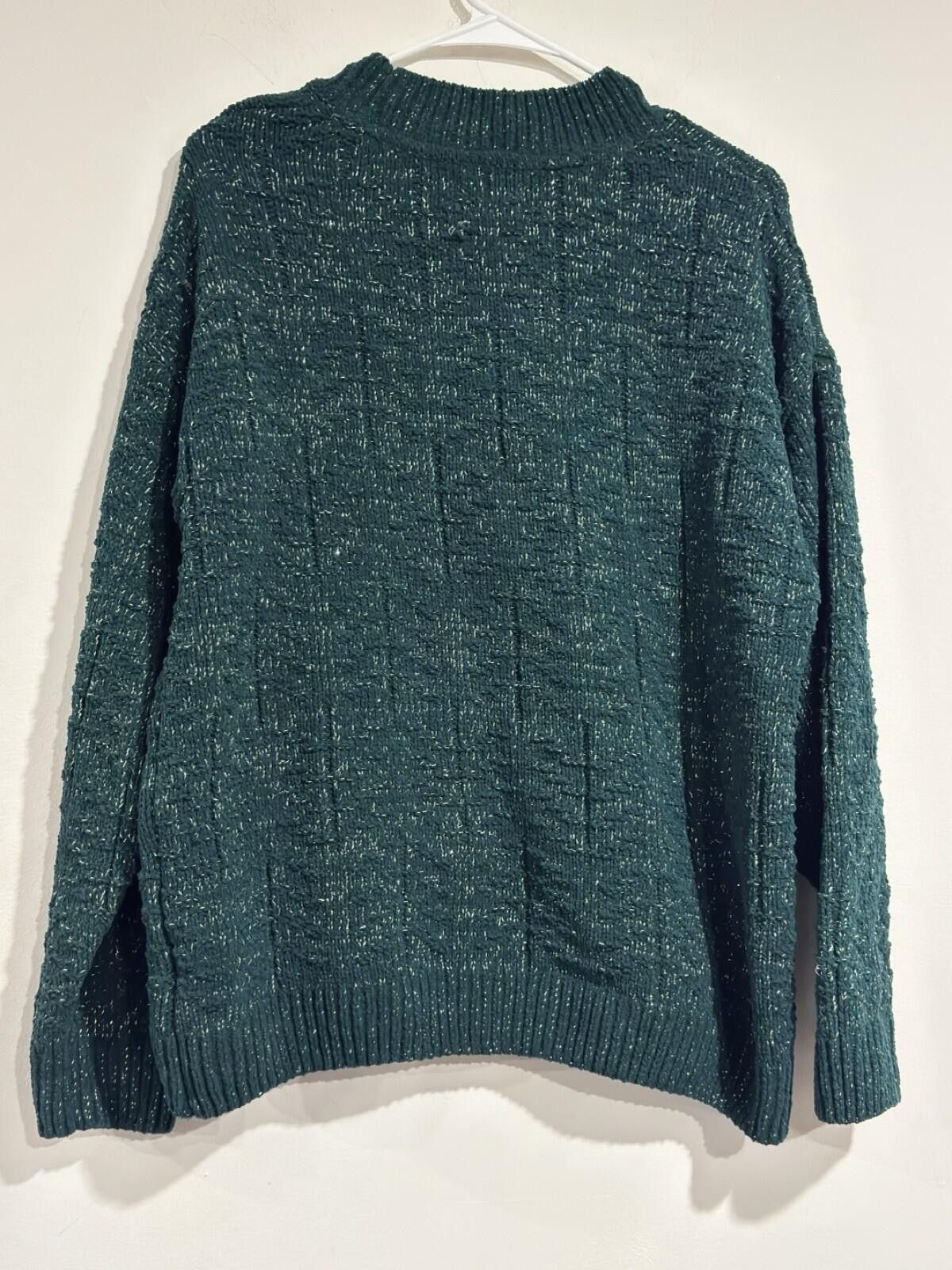 Weatherproof Weatherproof Vige Women Green Shimmer Knit Mock Neck Sweater Size XXL / US 16-18 / IT 52-54 - 10 Thumbnail