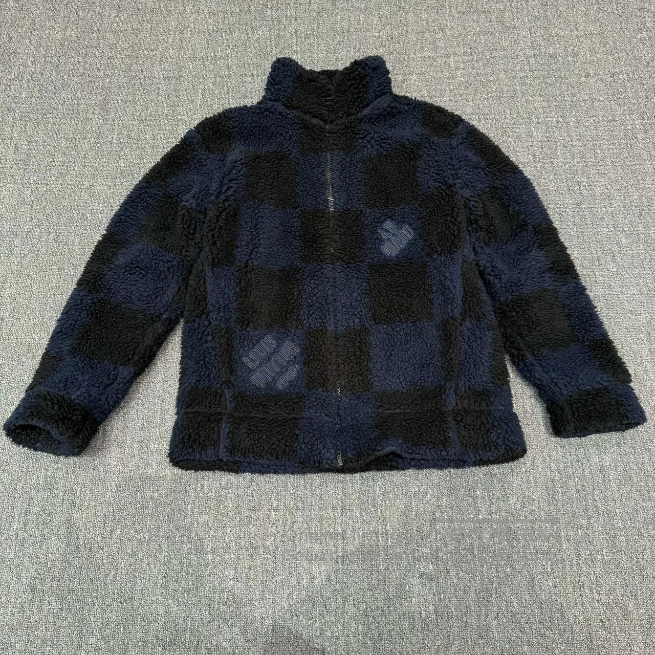 Louis Vuitton blue and black checkered fleece jacket. Size US M / EU 48-50 / 2 - 1 Thumbnail
