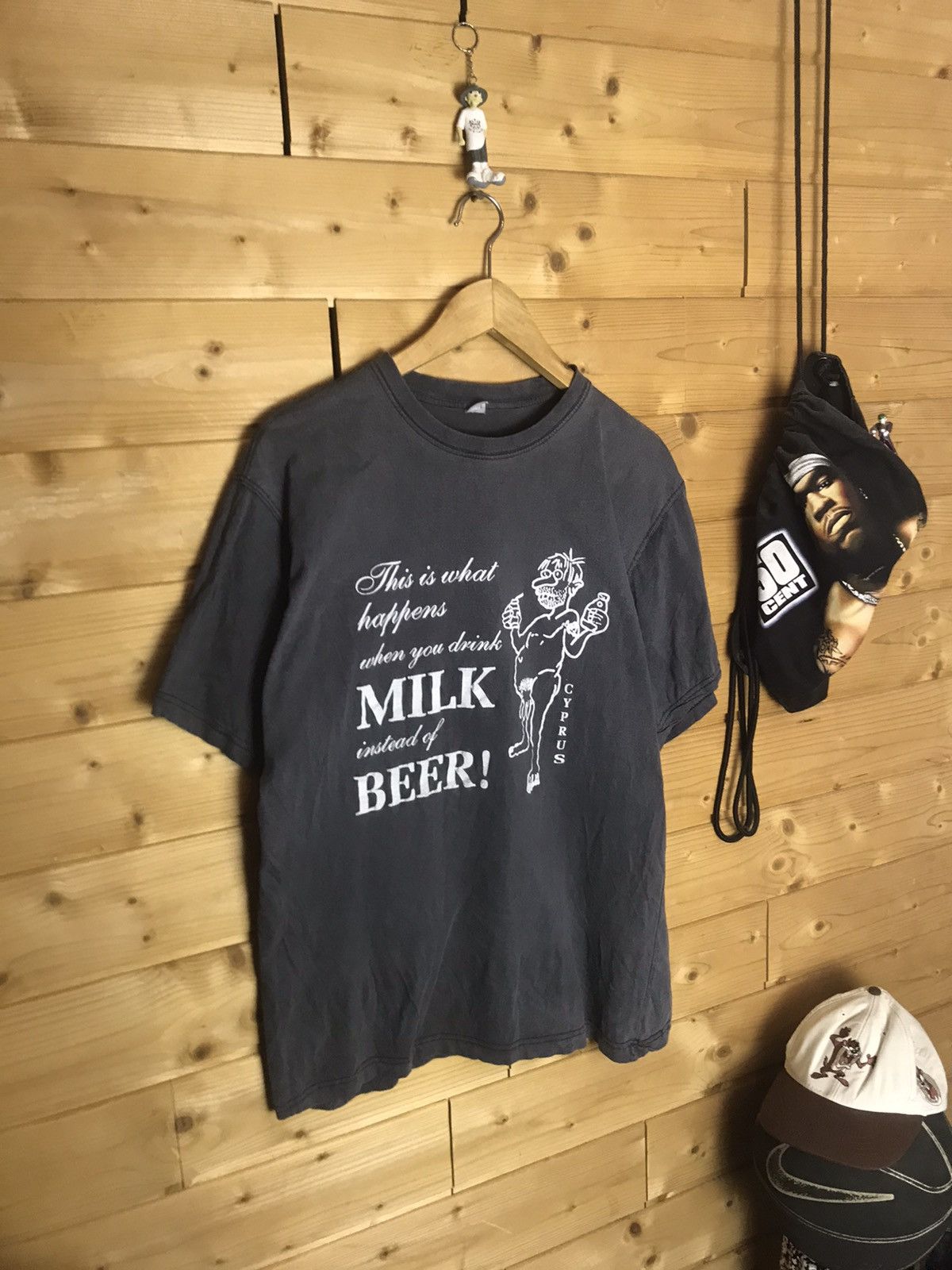 Vintage Vintage beer milk funny humor t shirt Size US L / EU 52-54 / 3 - 1 Thumbnail