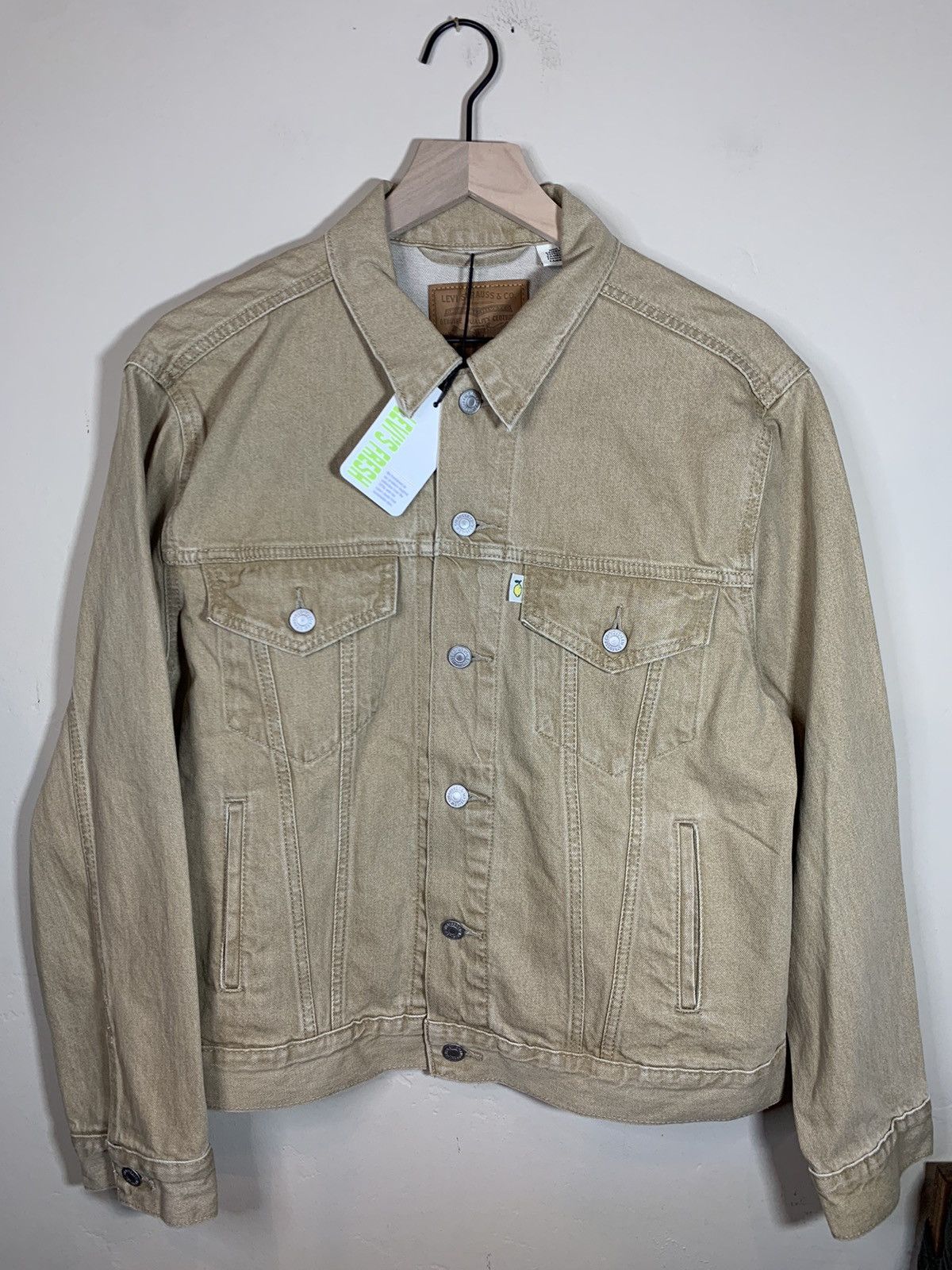 RARE* New Levi's Fresh Lemon Tab Denim Garment Dye Jacket L