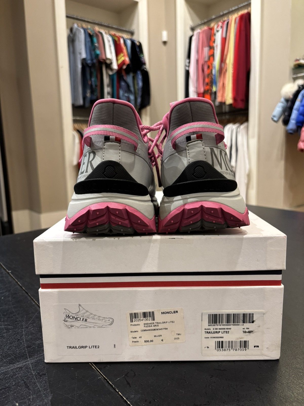 Moncler Moncler Trailgrip Lite 2 Grey/Pink Size US 10 / IT 40 - 6 Thumbnail