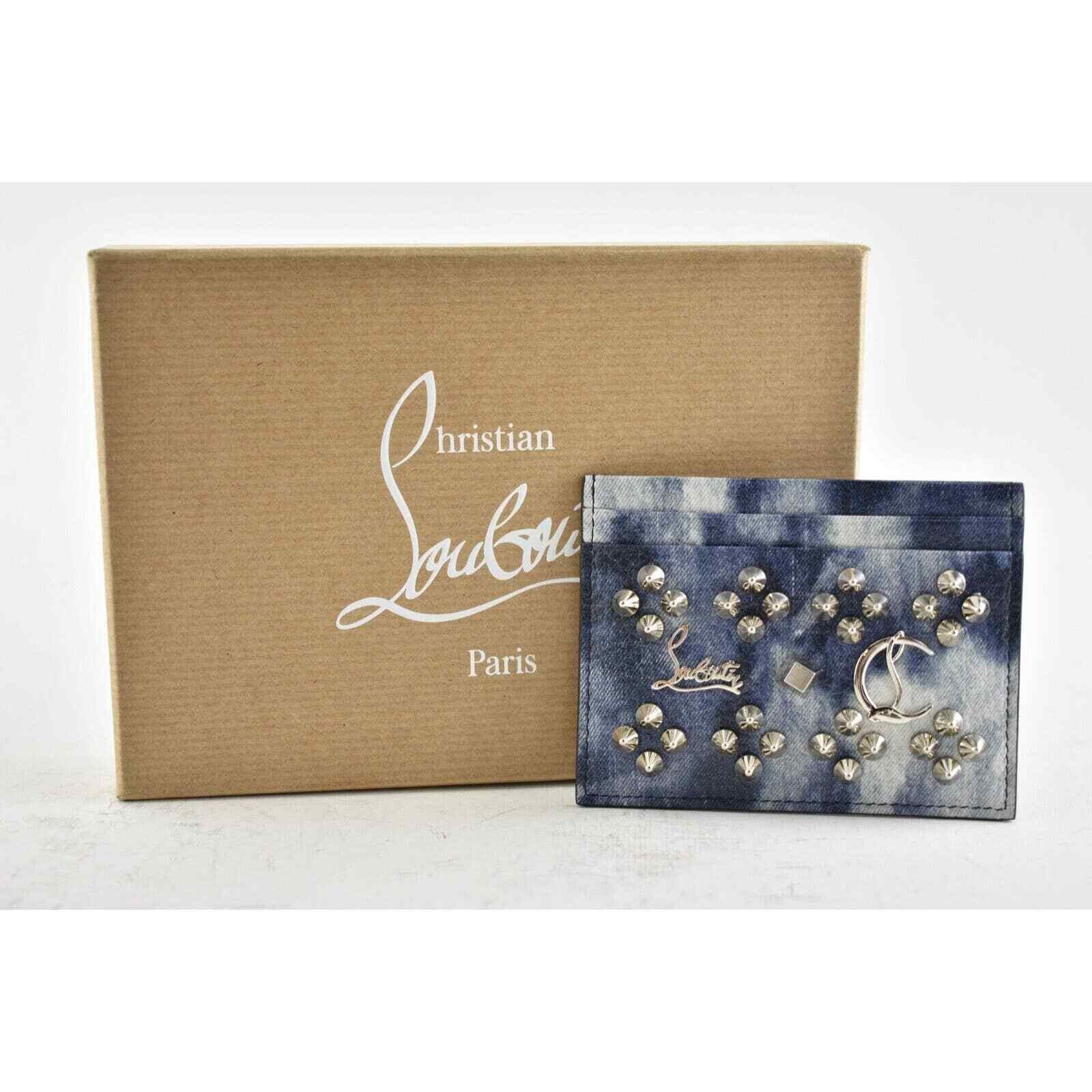 Christian Louboutin Christian Louboutin Denim Punk Spike Card Holder Wallet Size ONE SIZE - 2 Thumbnail
