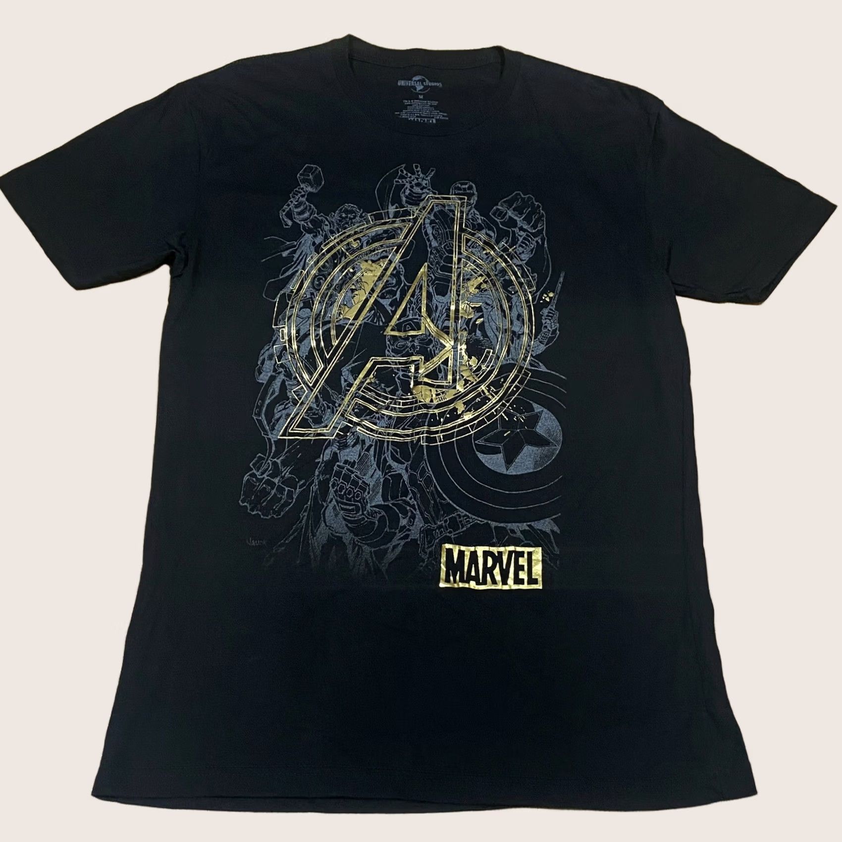 Vintage VINTAGE? No — Marvel Avengers T Shirt Universal Studios Mens Black Size M In Black Pre Loved Size US M / EU 48-50 / 2 - 1 Thumbnail