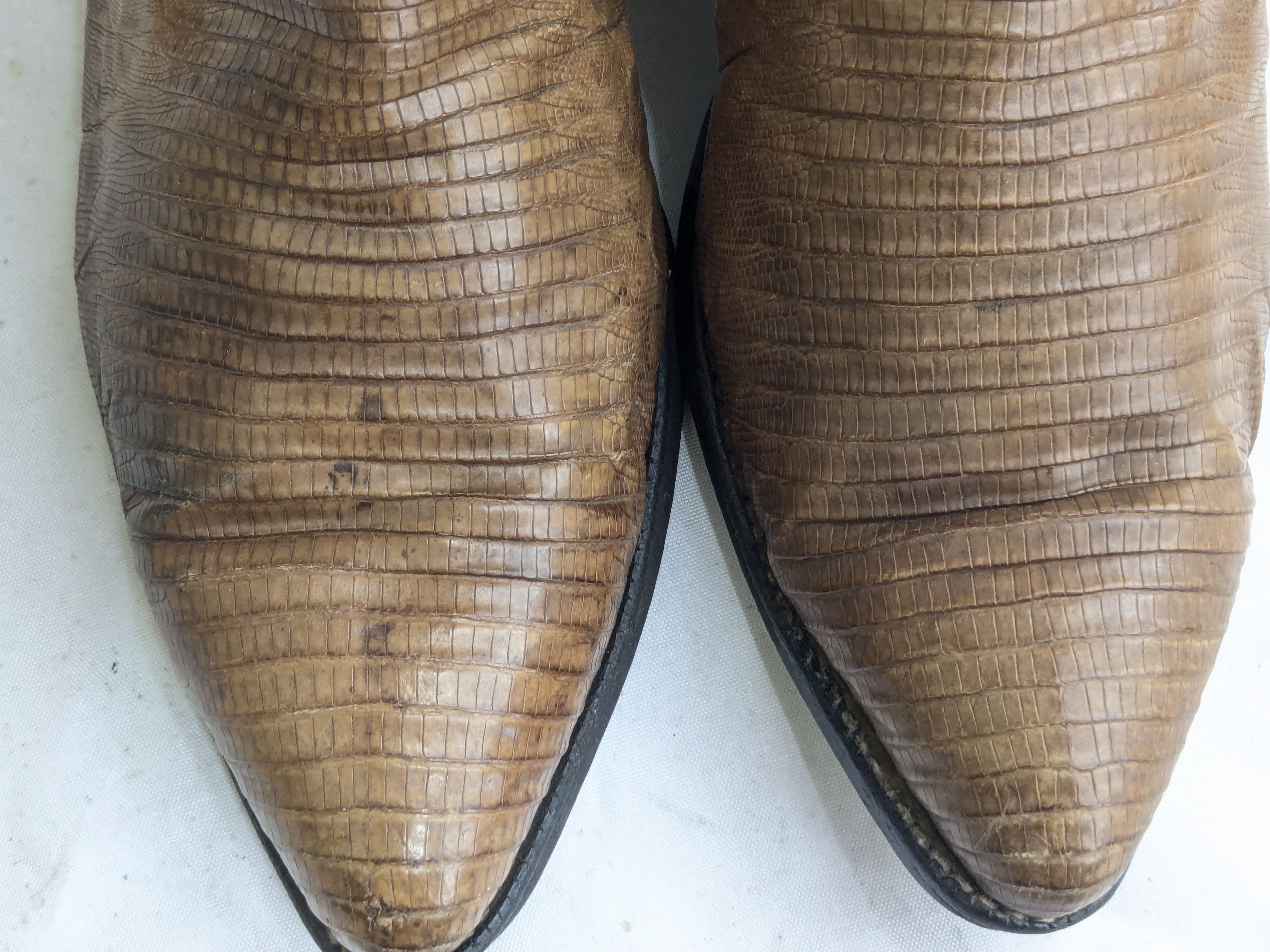 Other Vintage Justin Cowboy Boots Brown Lizard Leather 9.5 D Size US 9.5 / EU 42-43 - 5 Thumbnail