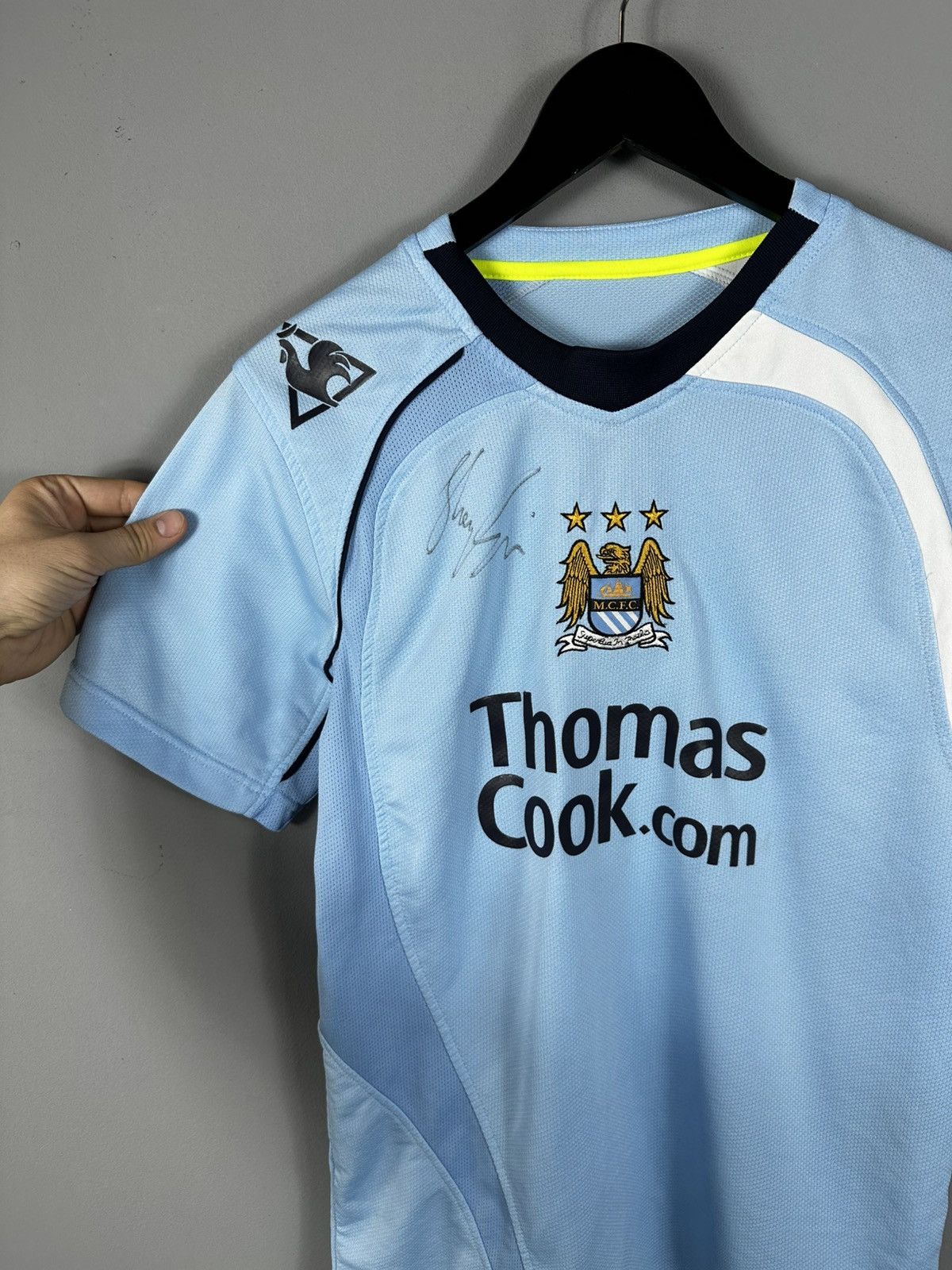 Le Coq Sportif Robinho Manchester City 2008 2009 soccer jersey shirt Size US M / EU 48-50 / 2 - 3 Thumbnail