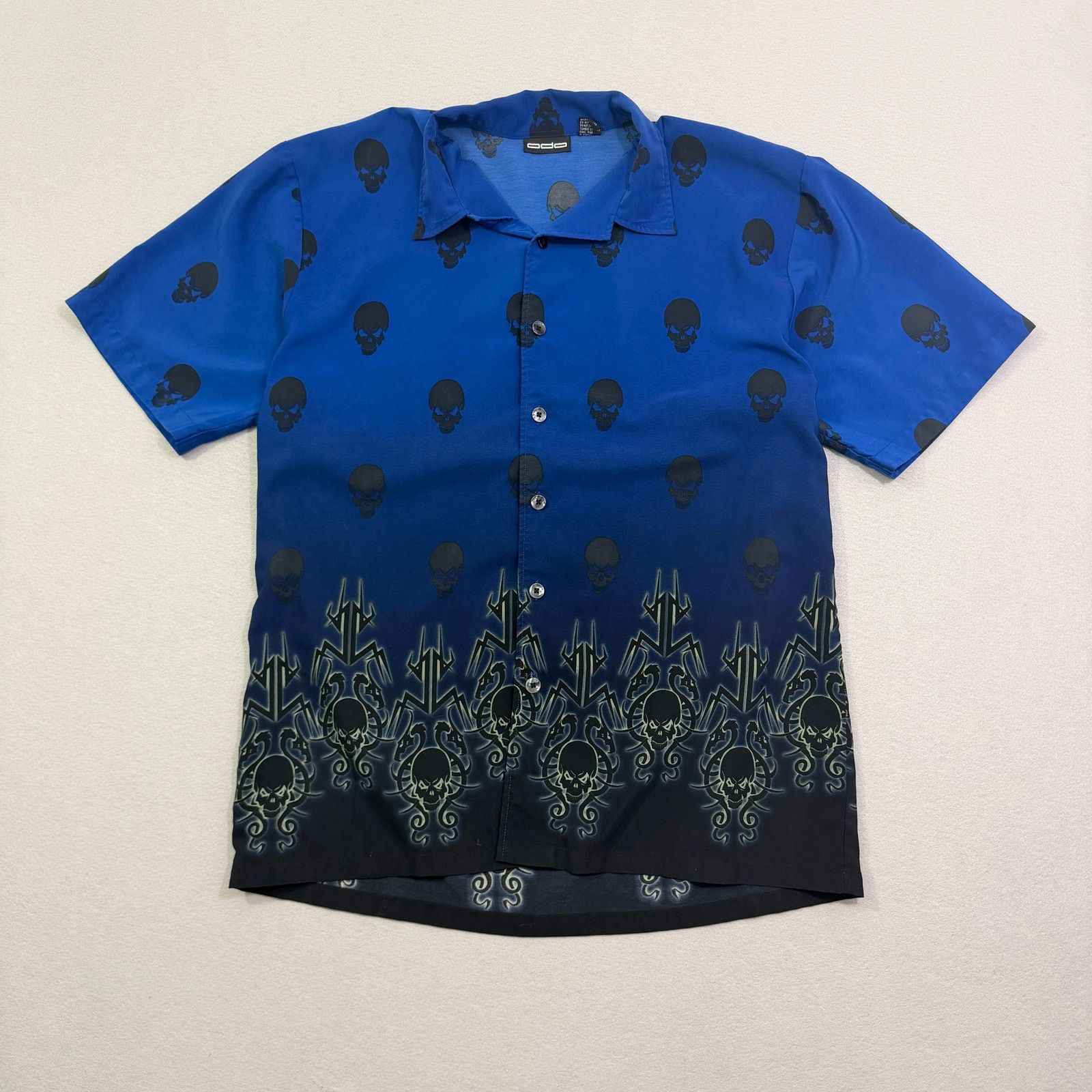 Vintage Vintage ODO Shirt Men's Extra Large Blue Skull Goth Emo y2k Size US XL / EU 56 / 4 - 1 Thumbnail