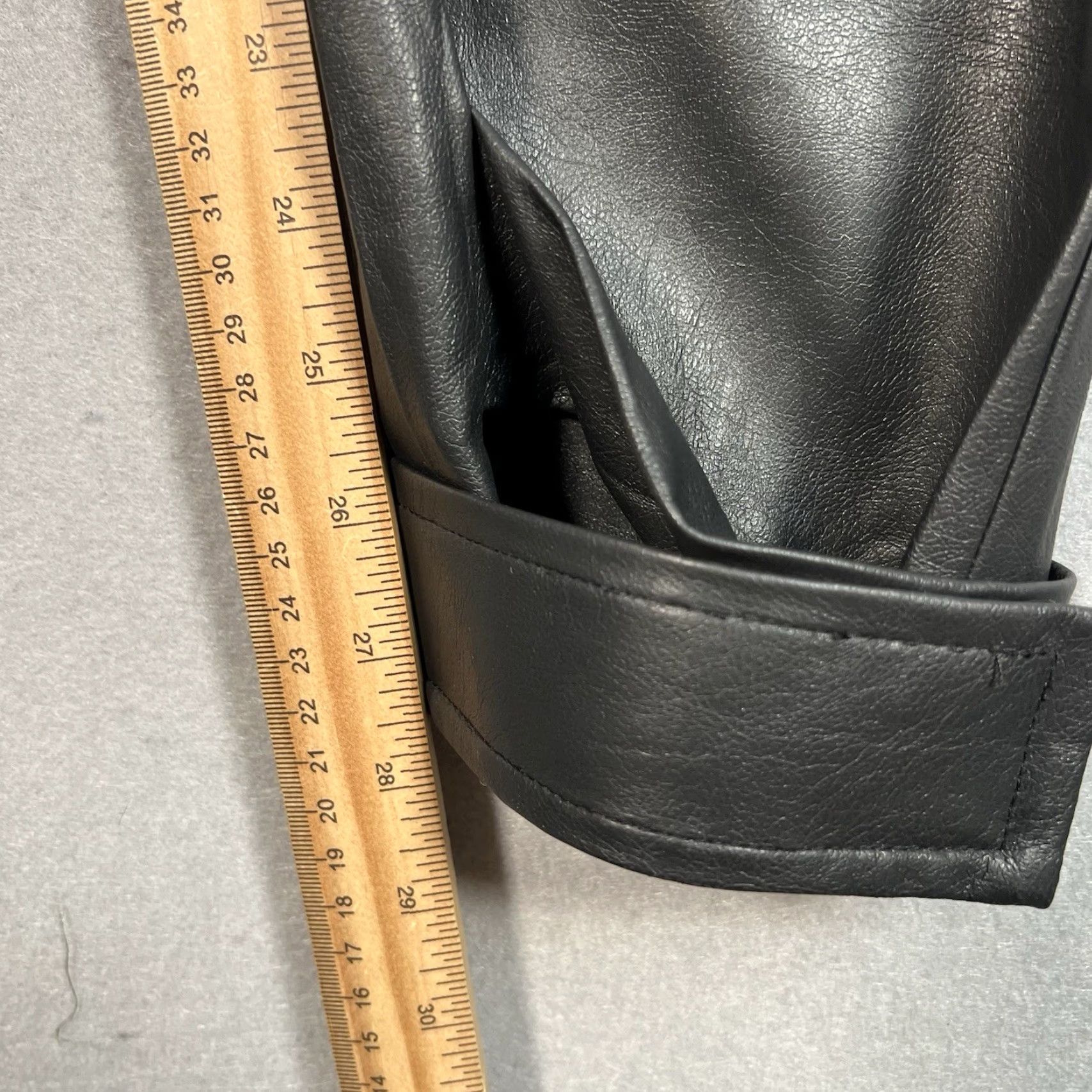 Drew Drew Womens Faux Leather High Rise Straight Leg Pants Black Sz Small Ankle Cuff Size 28" / US 6 / IT 42 - 5 Thumbnail