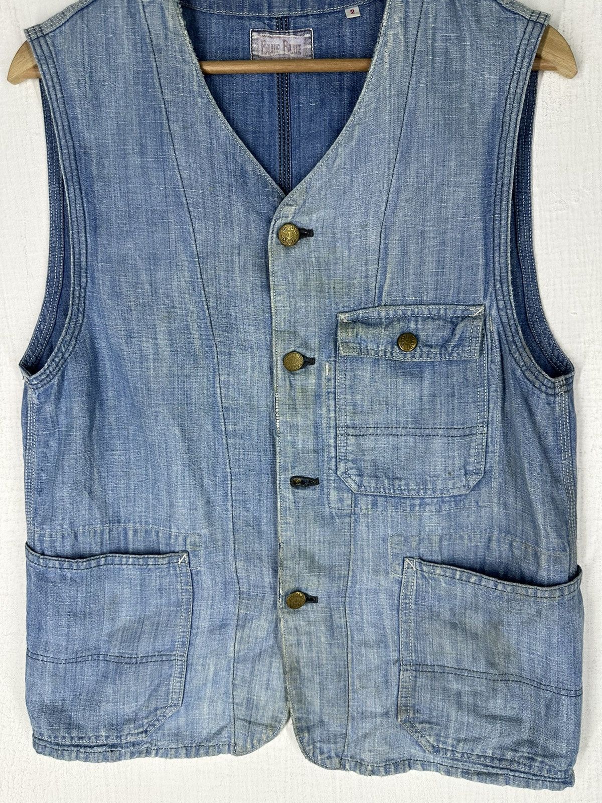 Blue Blue Japan H.R. Market Blue Blue Vest Denim Vest Size US S / EU 44-46 / 1 - 5 Thumbnail