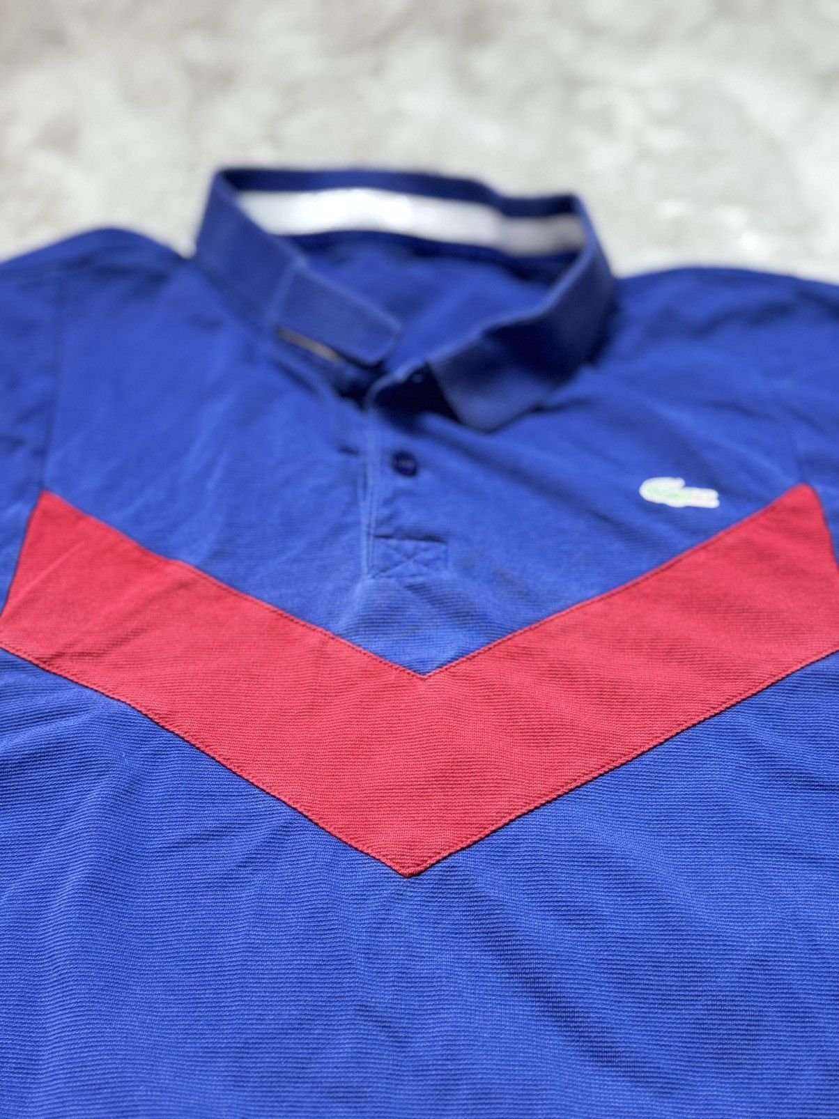 Lacoste Lacoste Sport Polo –Retro Color Block Chevron–Blue Red White Size US L / EU 52-54 / 3 - 4 Thumbnail
