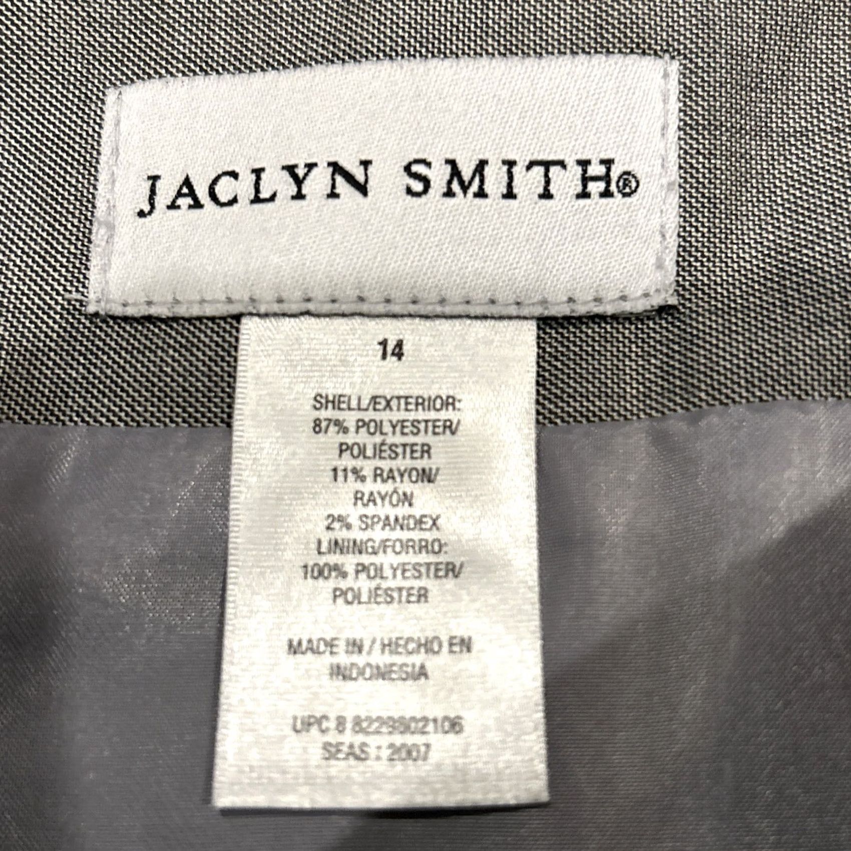 Vintage Jaclyn Smith Skirt Womens Size 14 Gray Polyester Knit Lined Knee Length Zipper Pencil Straight A29 NWT Size 36" / US 14 / IT 50 - 3 Thumbnail