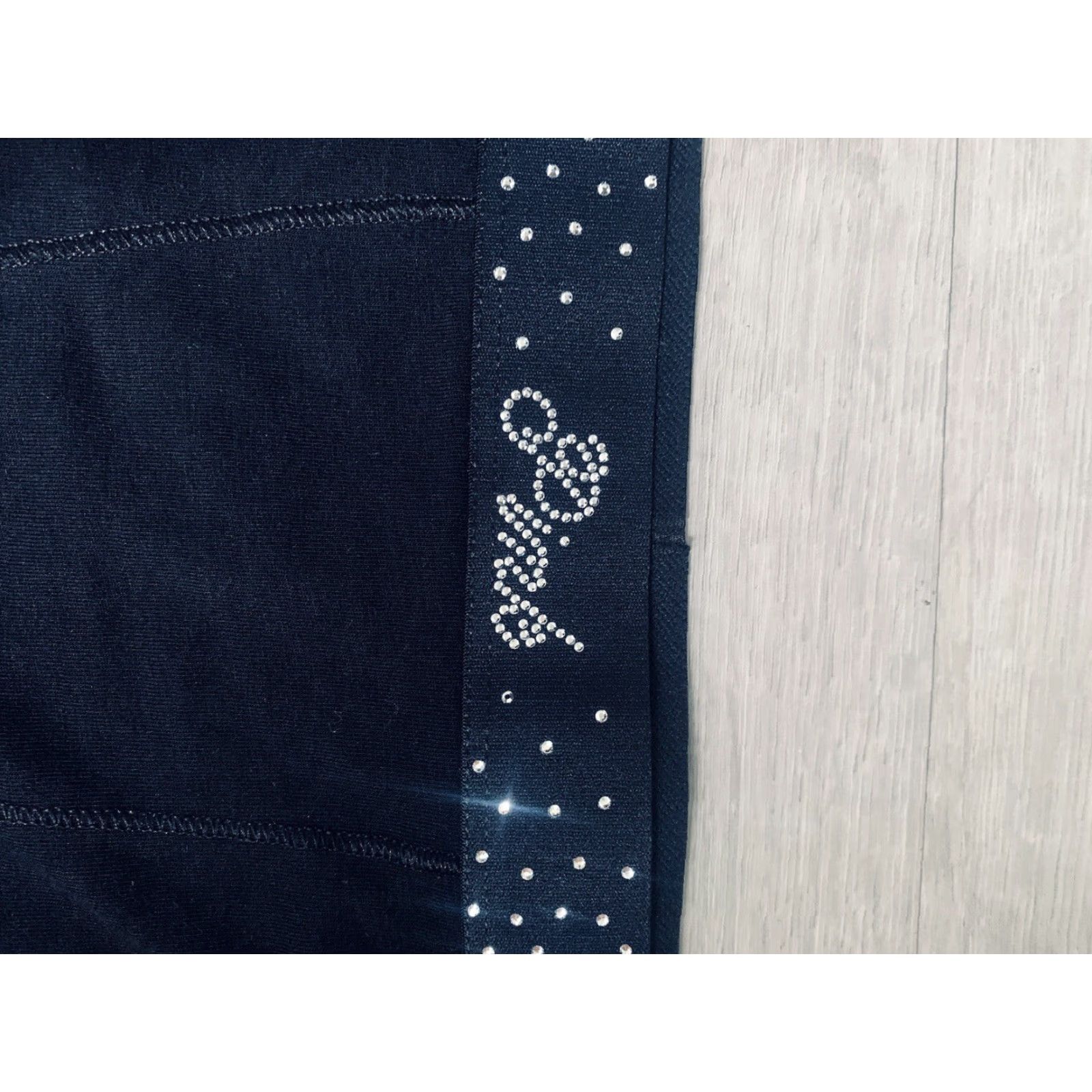 Vintage Victoria's Secret PINK High Waist Shortie Boyshort Black Diamante Rhinestones XL Size ONE SIZE - 2 Thumbnail