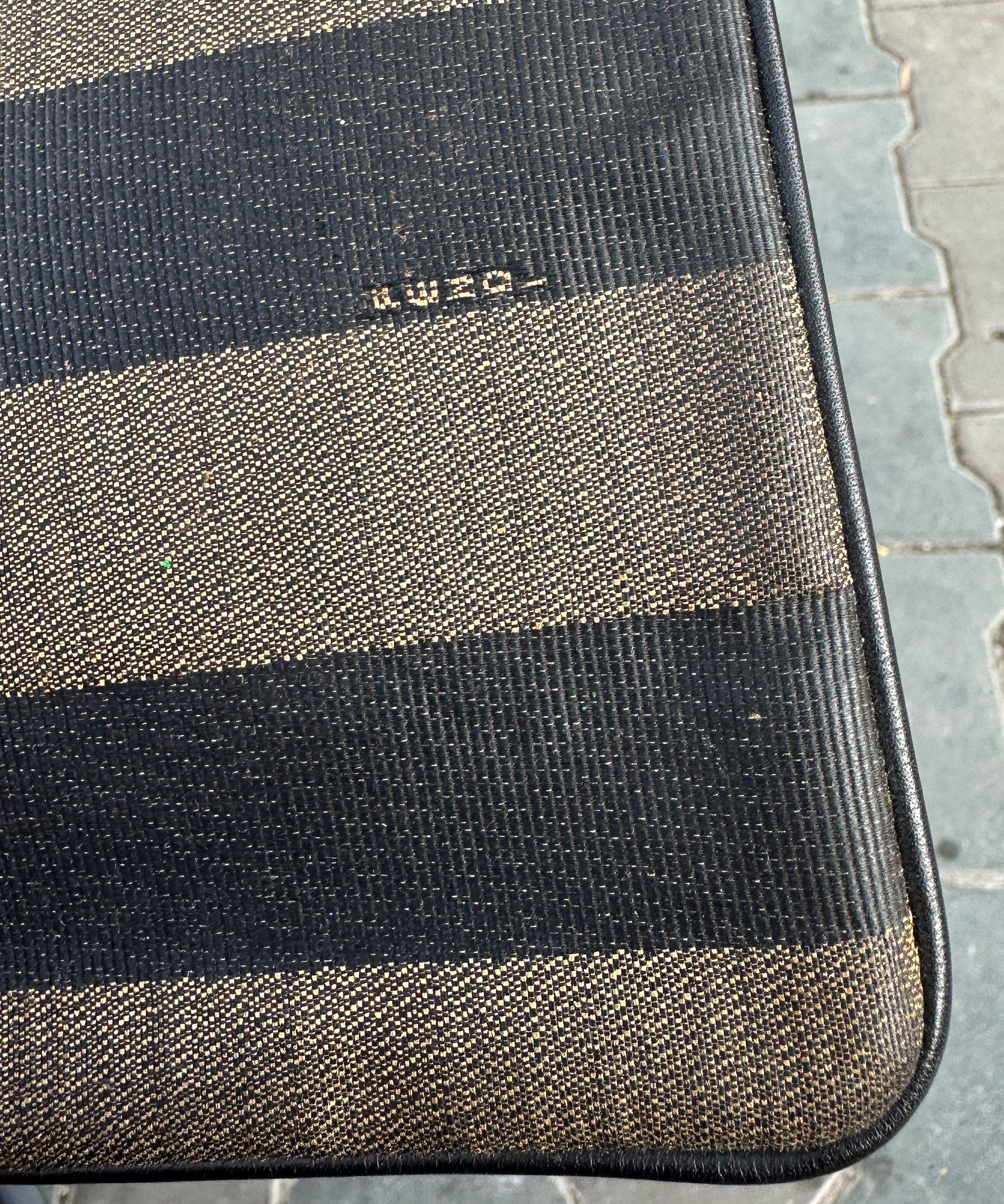 Fendi FENDI Clutch Bag Striped Logo 90s Handbag Black Brown Size ONE SIZE - 10 Thumbnail