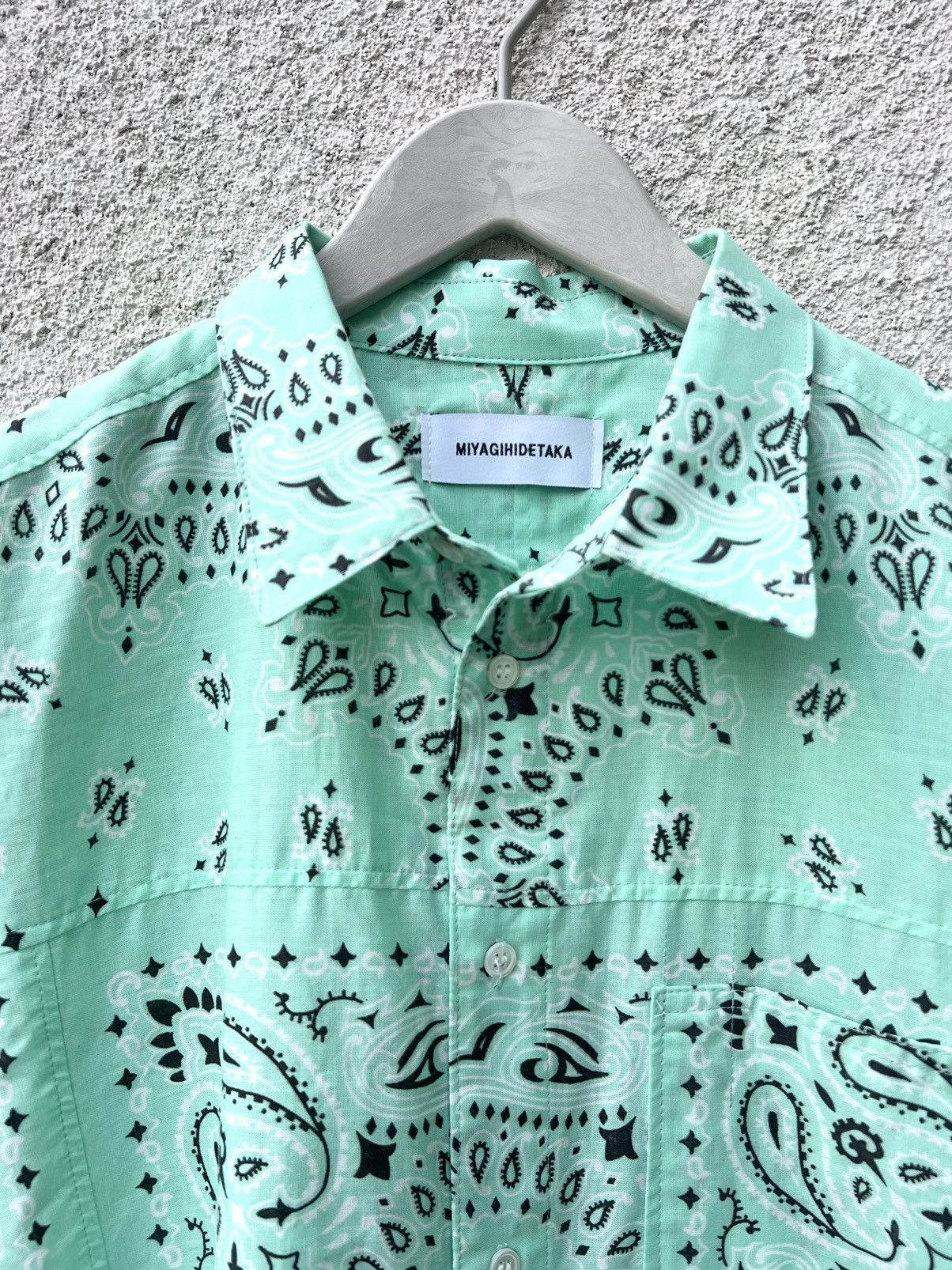 Highsnobiety × Japanese Brand × Takahiromiyashita The Soloist. Miyagihidetaka x Highsnobiety Bandana Shirt in Mint Size US M / EU 48-50 / 2 - 3 Thumbnail