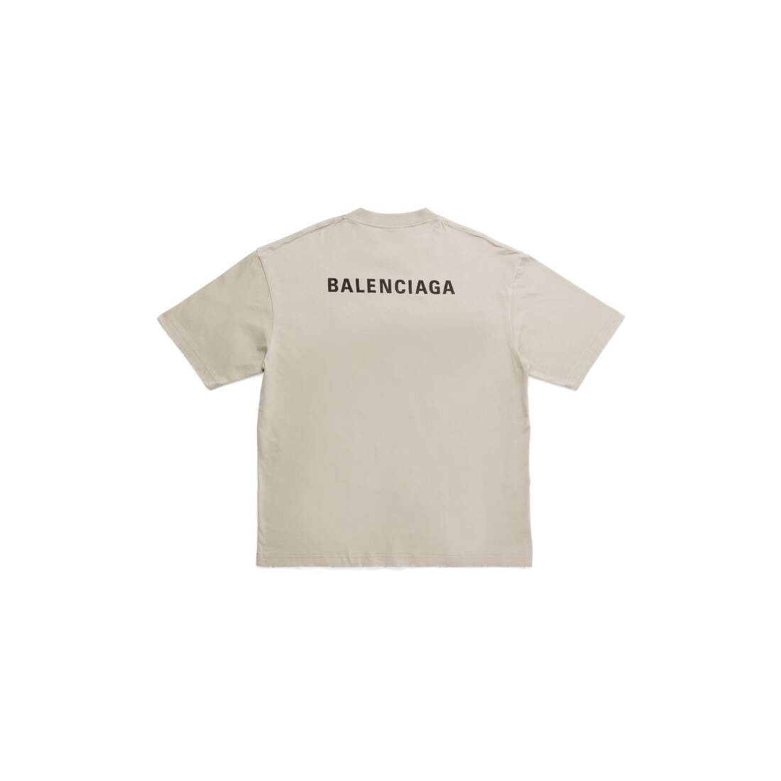Balenciaga o1bcso1str0125 Back T-Shirt Medium Fit in Beige Size US XL / EU 56 / 4 - 3 Thumbnail