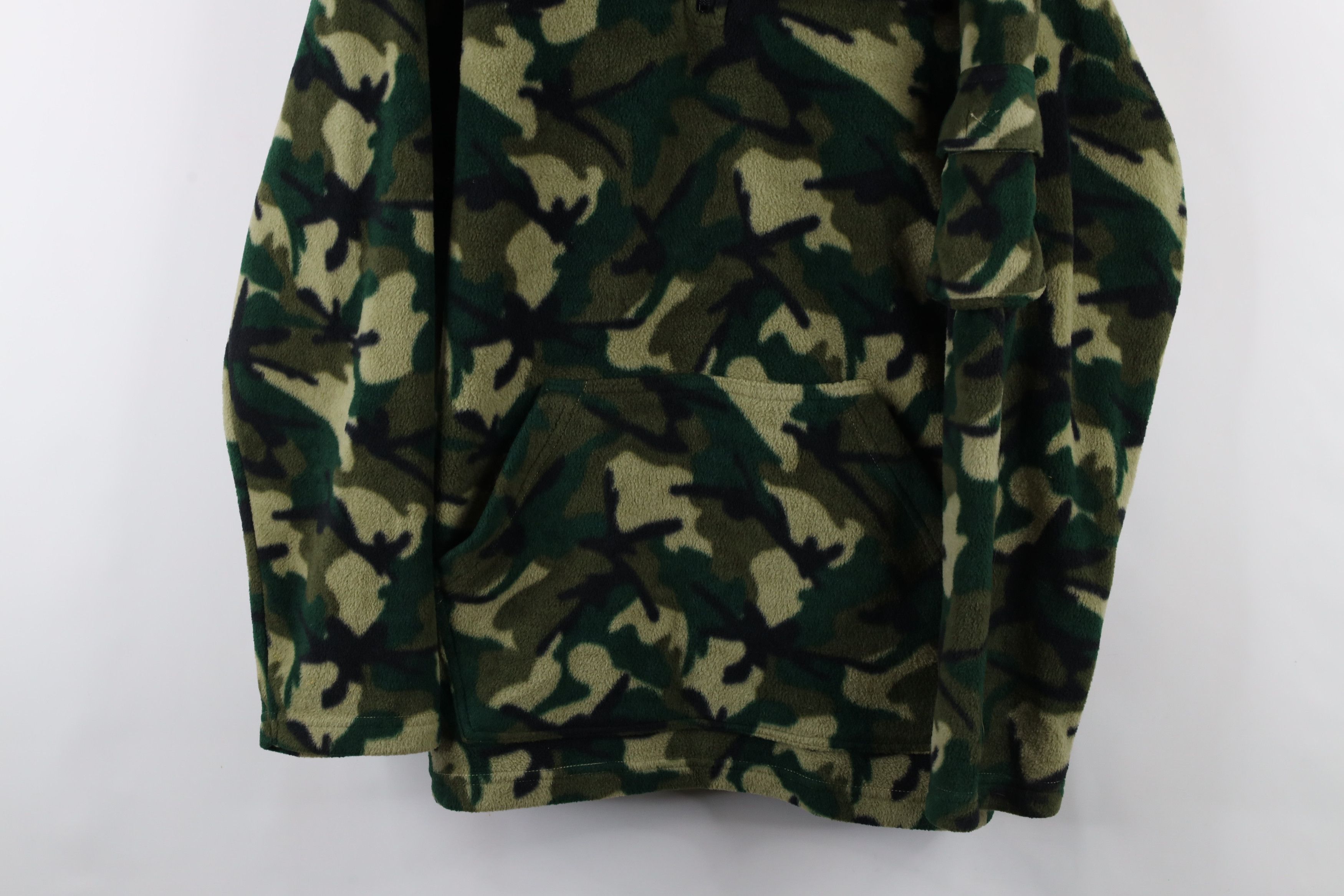 Vintage Vintage 90s Y2K Streetwear Camouflage Half Zip Fleece Hoodie Size US M / EU 48-50 / 2 - 3 Thumbnail