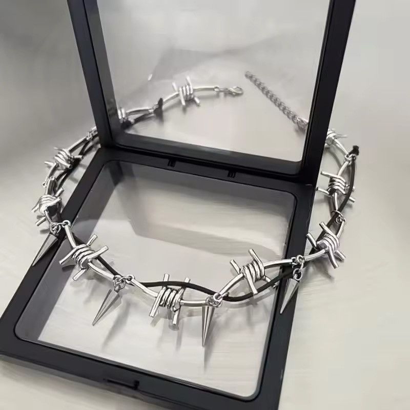 Jewelry Punk Metal Thorn Rivet Choker Necklace Size ONE SIZE - 3 Thumbnail