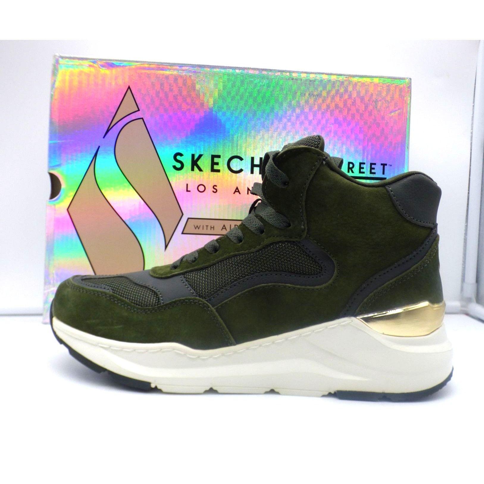 SKECHERS Skechers Women’s Rovina High-Top Sneakers 155250-Olive Green Size US 8 / IT 38 - 3 Thumbnail