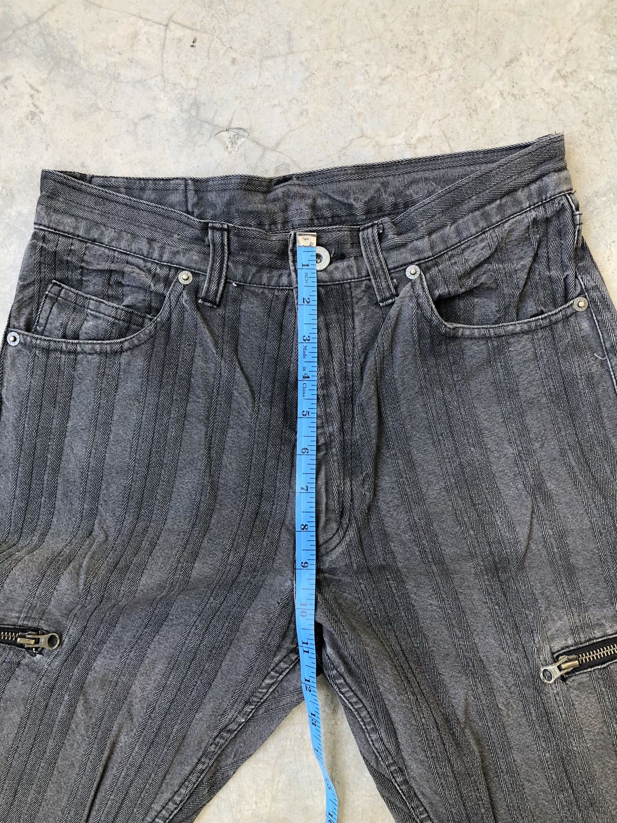 PPFM PPFM 2003 Striped Twill Cargo Double Zip Pocket Denim Size US 29 - 13 Thumbnail