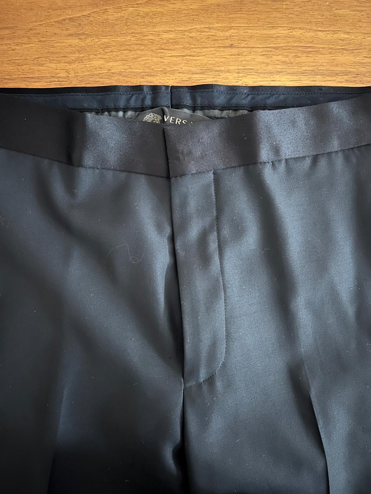 Versace Versace Black Wool Tuxedo Size 48R - 9 Thumbnail