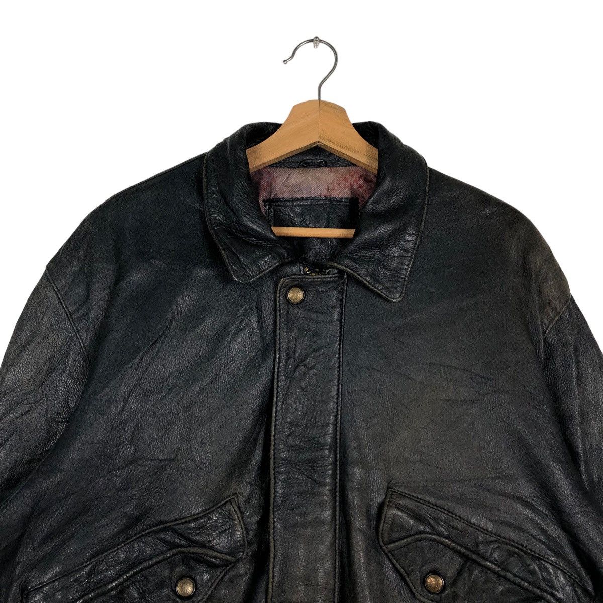 Genuine Leather 🔥90’s Vintage Genuine Leather Jacket Bomber Red Stage Japan Size US M / EU 48-50 / 2 - 2 Thumbnail