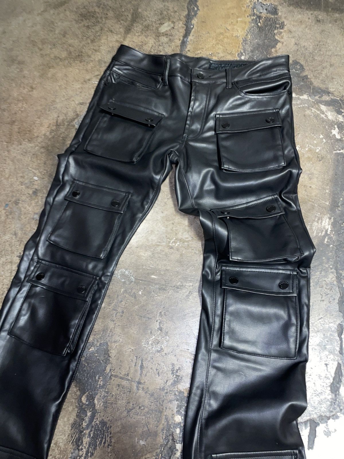 Rockstar Rockstar Denim Super Stacked Leather Pants Grailed 