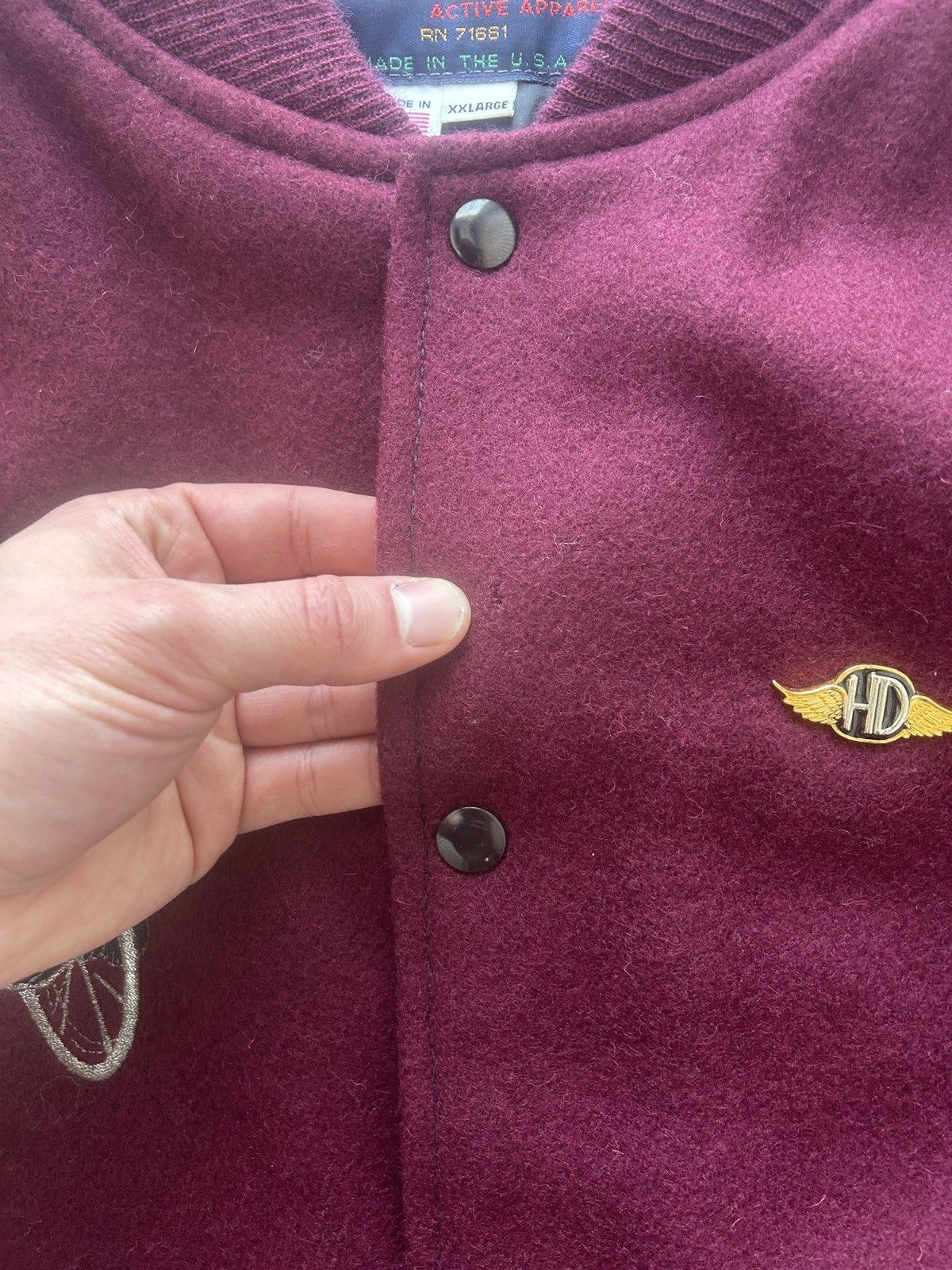 Harley Davidson × Vintage Vintage 90s Harley Davidson Varsity Jacket Size US XXL / EU 58 / 5 - 10 Thumbnail