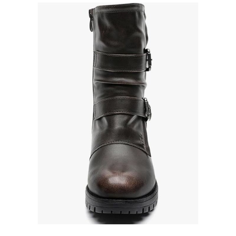 The Unbranded Brand Mid Calf Motorcycle Combat Riding Military boots SIZE 9 Size US 9 / IT 39 - 2 Thumbnail