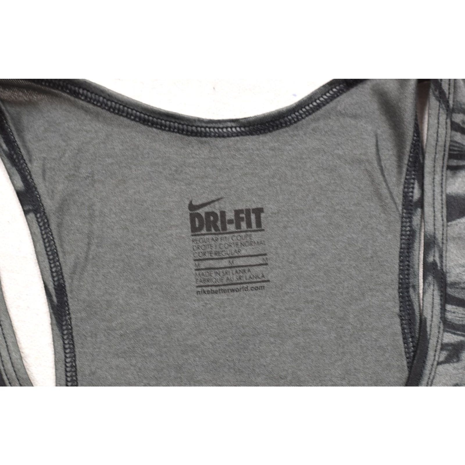 Nike VINTAGE? No — Nike Dri-FIT Women's Medium Gray Abstract Print Racerback Tank Top Regular Fit Size M / US 6-8 / IT 42-44 - 8 Thumbnail