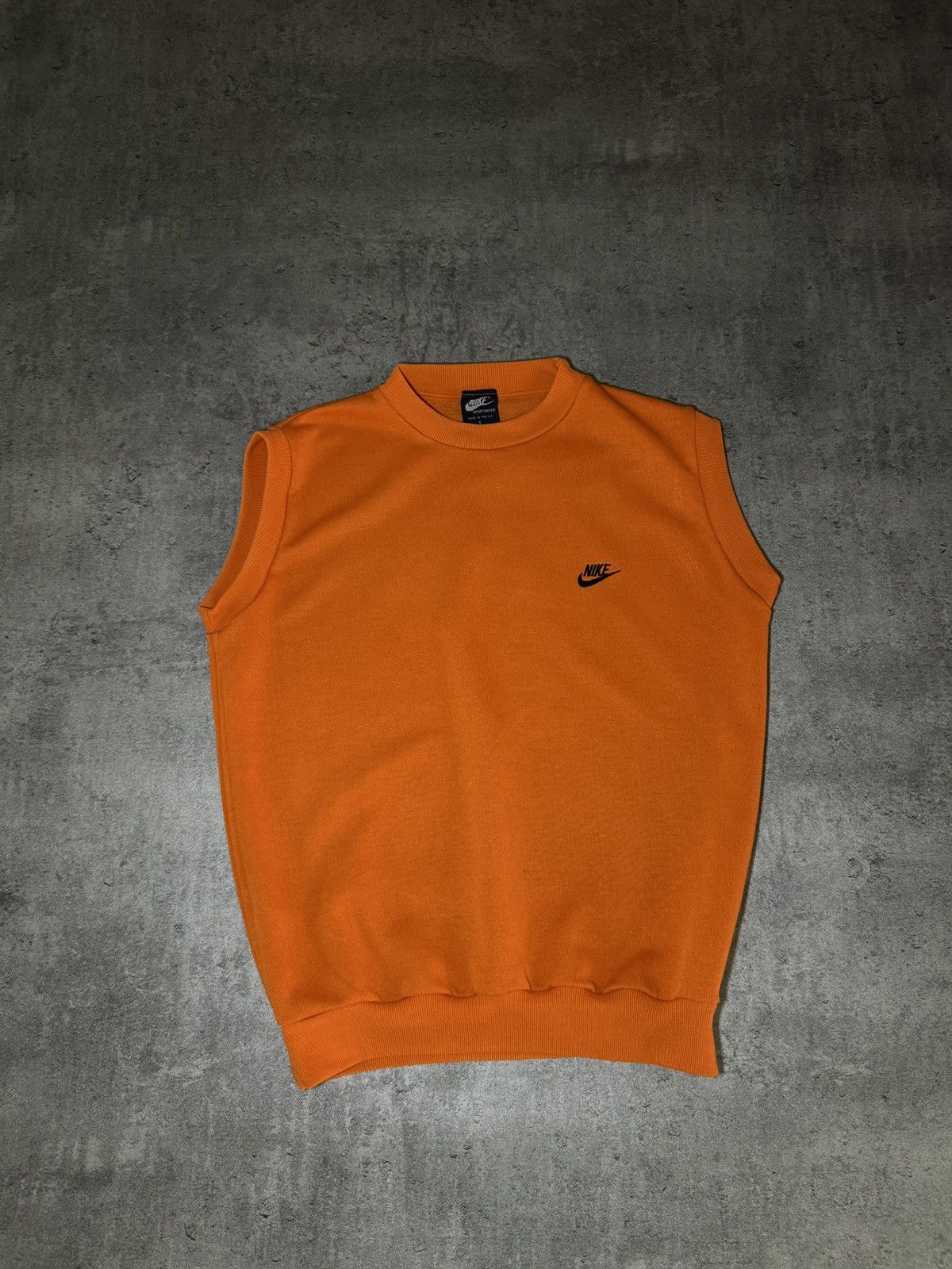 Nike × Vintage Nike 80s vintage tank top sleeveless orange boxy swoosh y2k Size US L / EU 52-54 / 3 - 1 Thumbnail