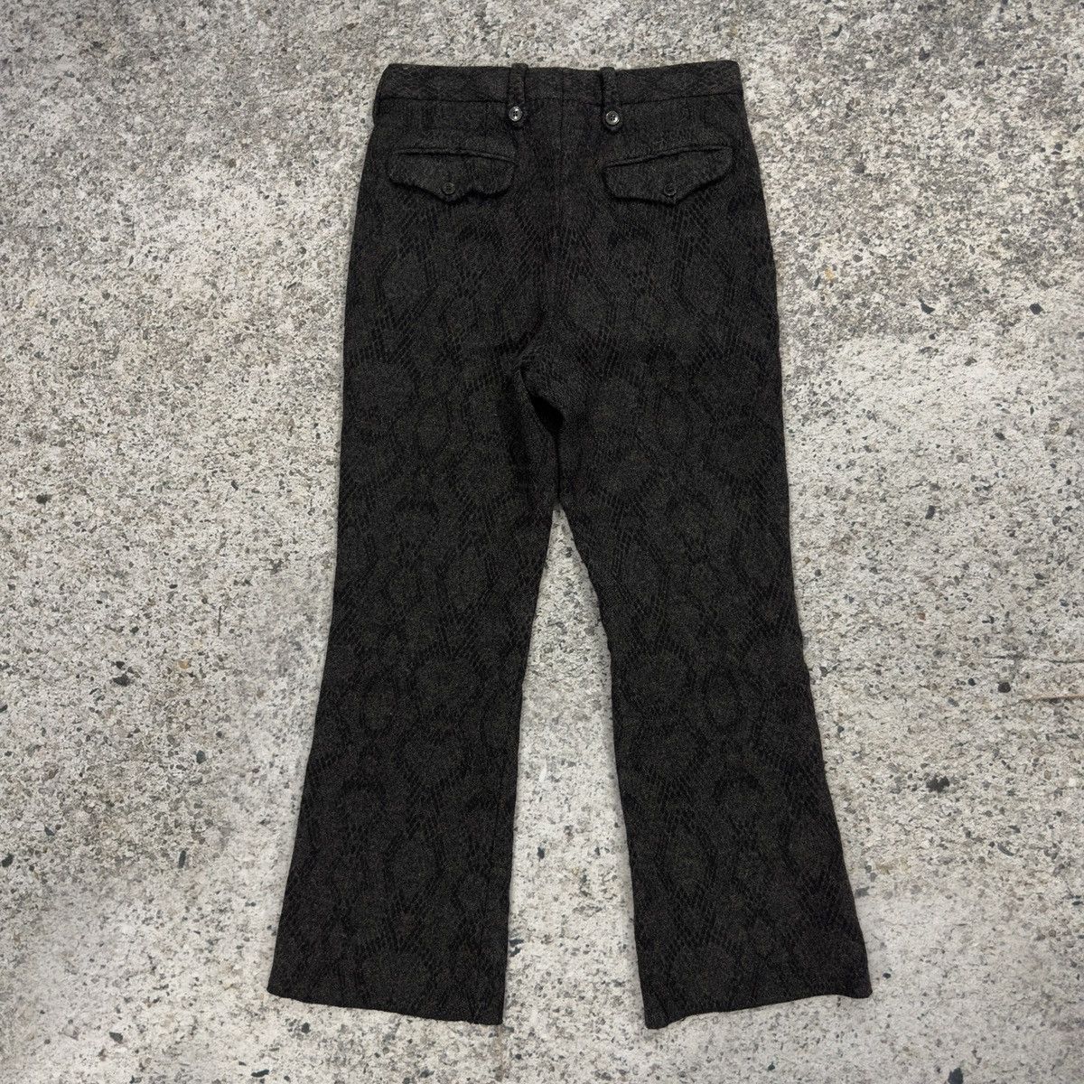 Dries Van Noten Dries Van Noten Wool Snakeskin Print Flare Trouser Pants Size US 30 / EU 46 - 9 Thumbnail