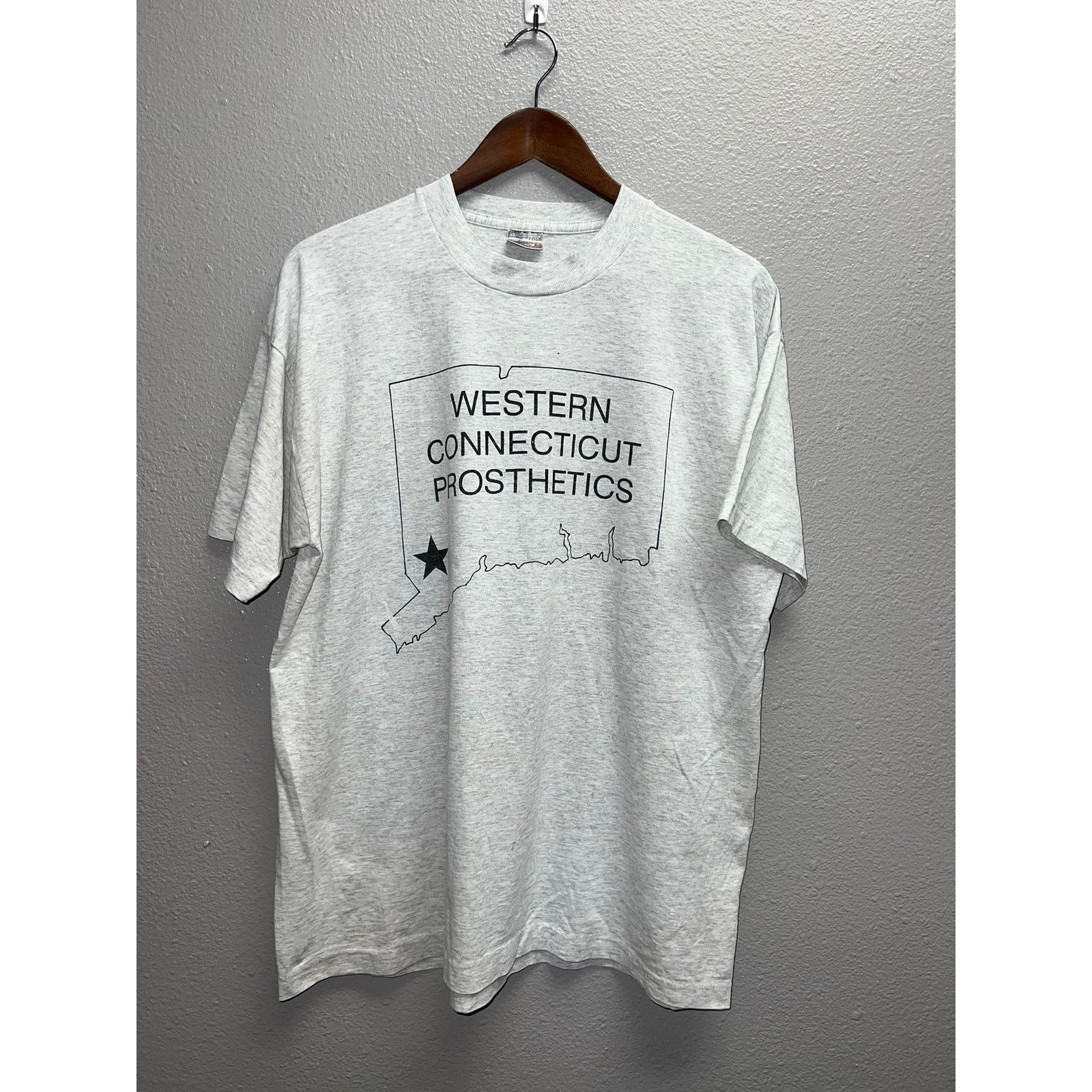 Fruit Of The Loom Vintage Prosthetic Shirt Western Connecticut Gray Tee 90s XL Size US XL / EU 56 / 4 - 1 Thumbnail