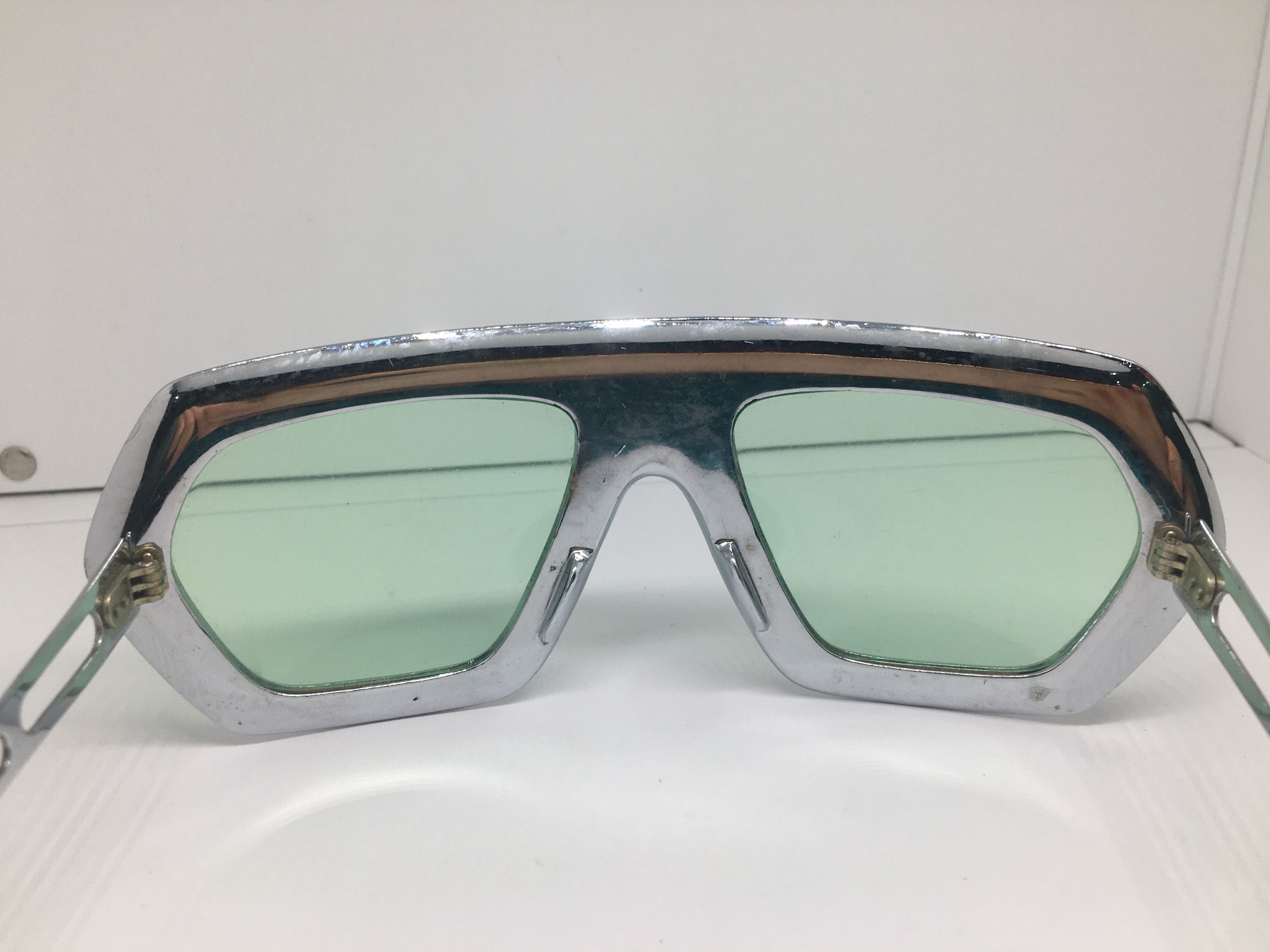 Vintage '69 MOD SWANK FRANCE CHROME ELVIS PRESLEY ERA SUNGLASSES Size ONE SIZE - 3 Thumbnail