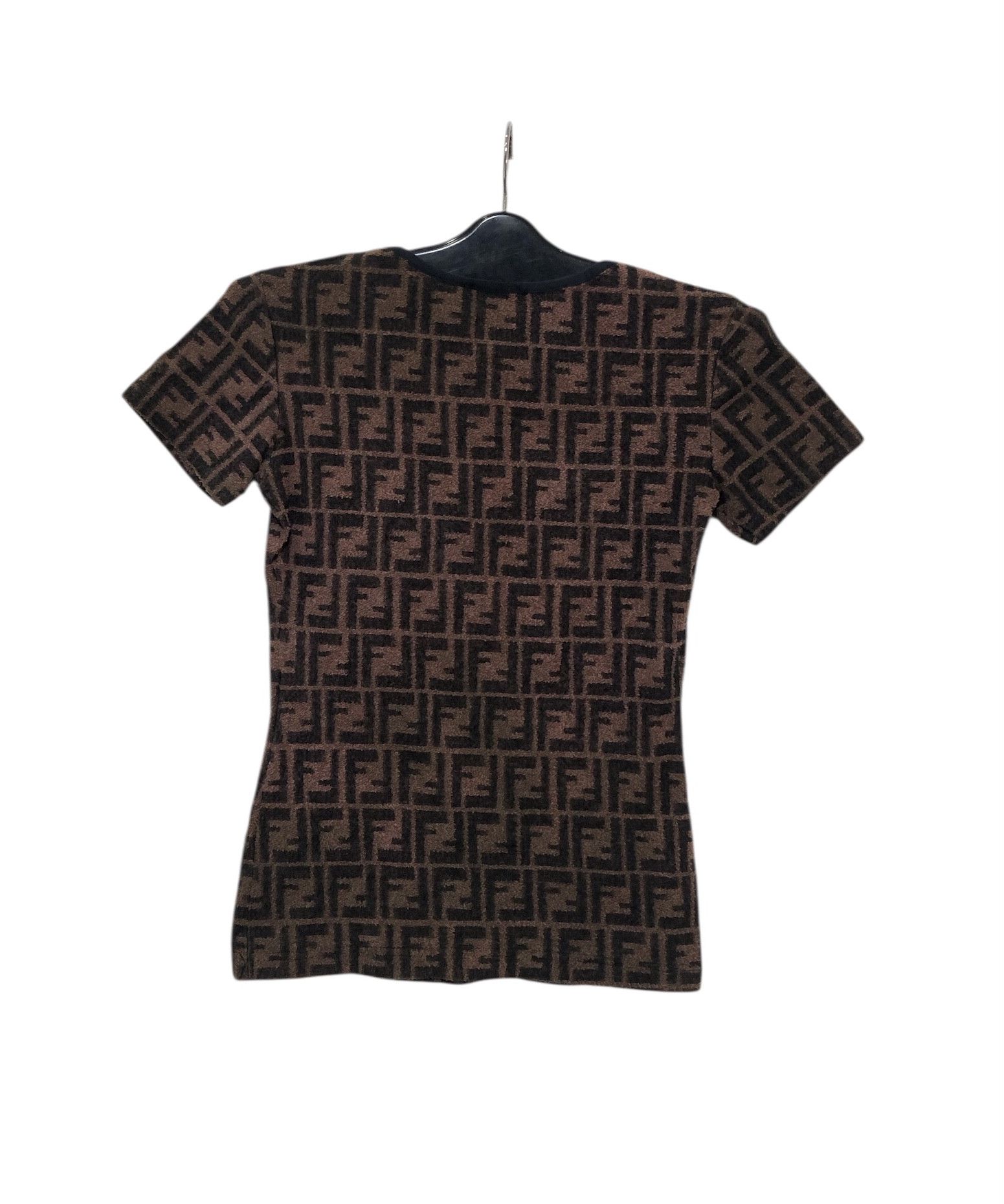 Fendi Vintage Fendi Bodysuits Monogram Fleece Tshirt Size S / US 4 / IT 40 - 2 Thumbnail