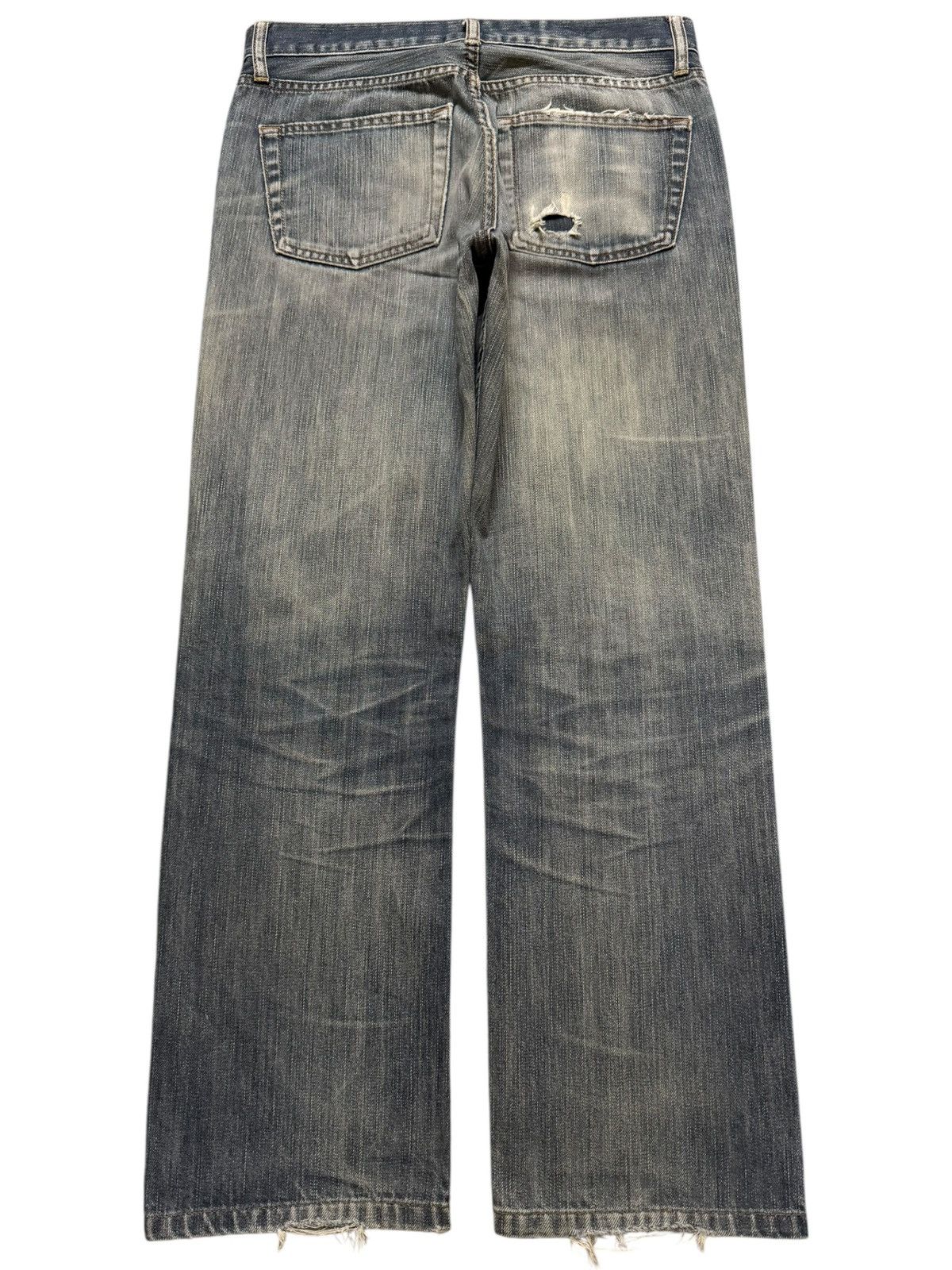Uniqlo Vintage Y2K Japanese Uniqlo Mud Wash Whiskers Distress Baggy Size US 30 / EU 46 - 2 Thumbnail