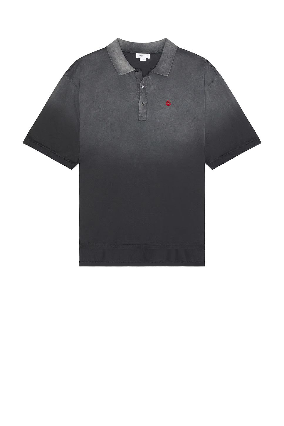Alexander McQueen o1srvl11e0226 Oversized Polo Shirt In Black/Grey Size US S / EU 44-46 / 1 - 1 Thumbnail