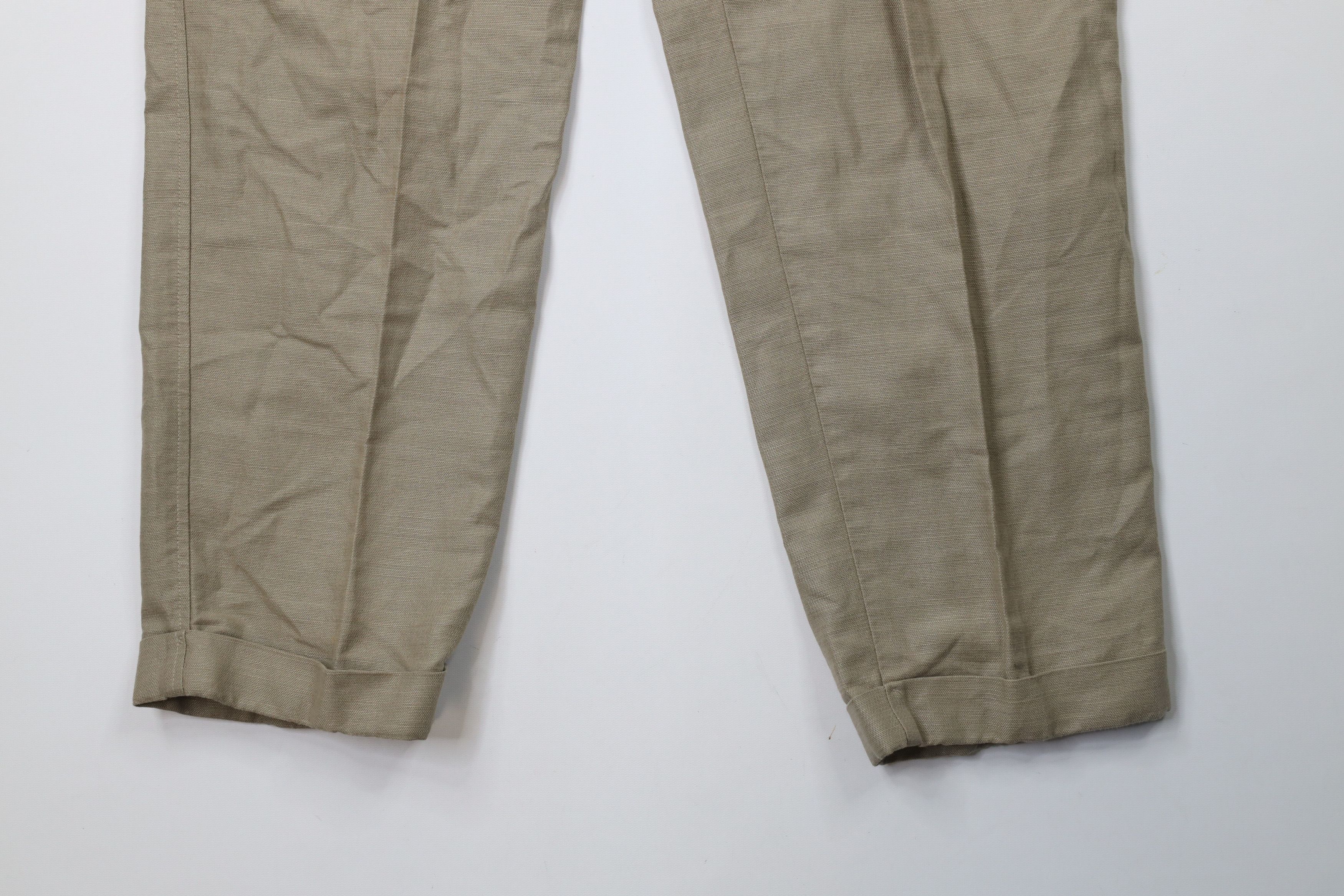 Vintage Vintage 90s Streetwear Pleated Cuffed Chino Pants Brown Size US 32 / EU 48 - 4 Thumbnail