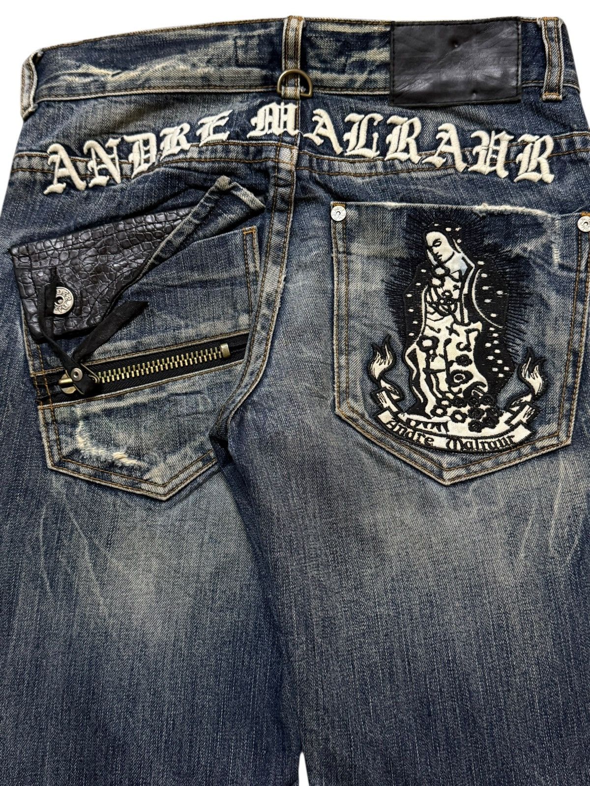If Six Was Nine Vintage 90s Japan Andre Malraur Faded Thunder Wash Bleached Size US 30 / EU 46 - 5 Thumbnail