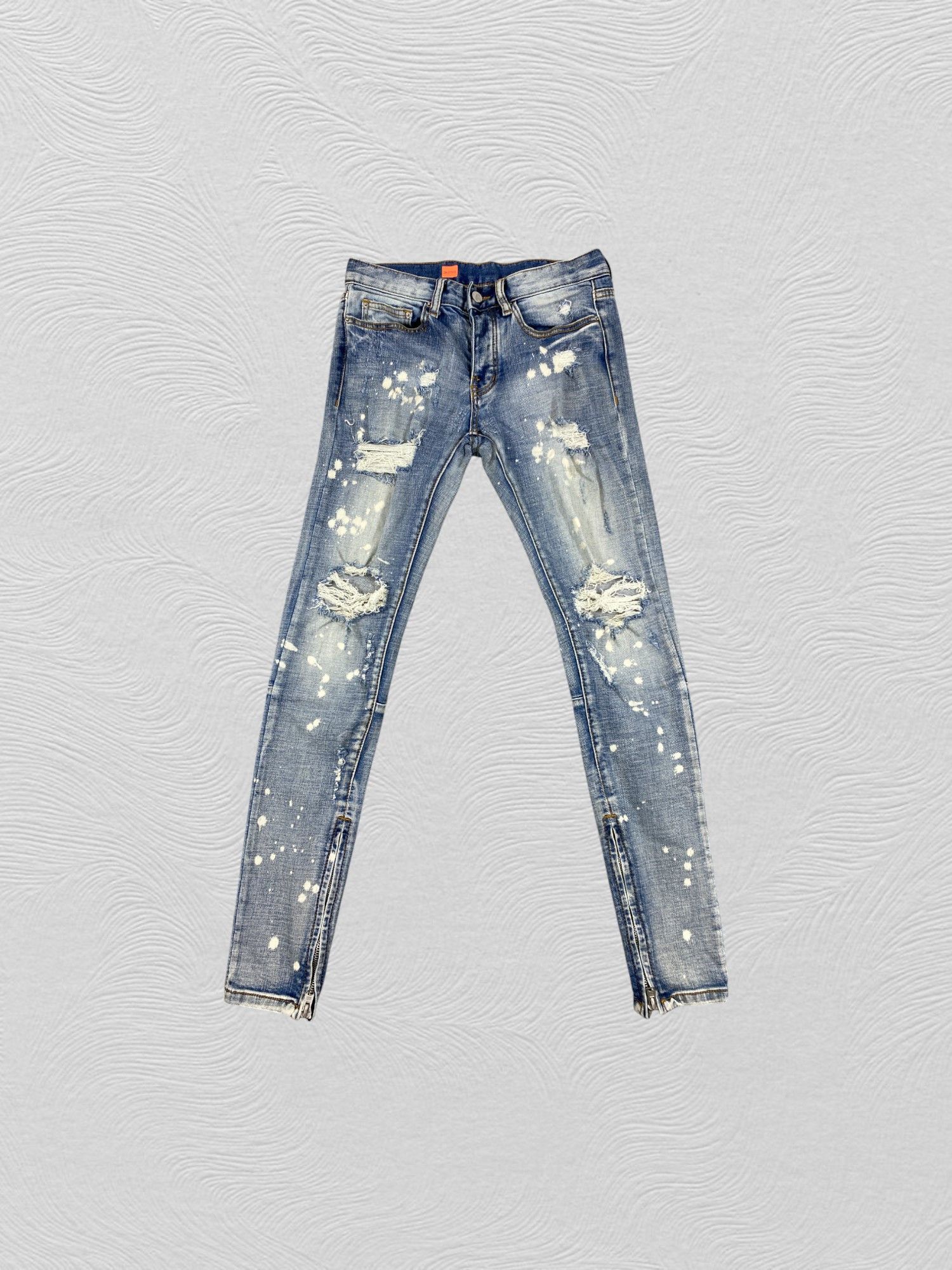 MNML Distressed Blue Vintage MNML Jeans 29x31 Denim- JN3780 Size US 29 - 1 Thumbnail