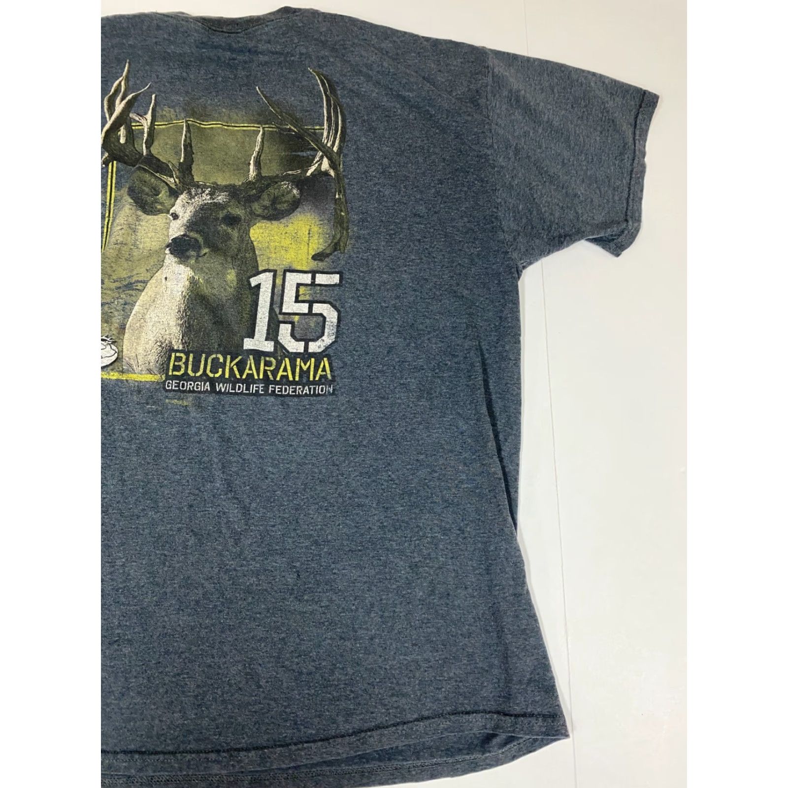 Fruit Of The Loom Georgia Wildlife Mens Shirt XL Blue Buck Logo T-Shirt Christmas Classic Outdoor Cotton Short Sleeve Crew Neck Brand Fruit of the Loom Mens Regular Size US XL / EU 56 / 4 - 7 Thumbnail