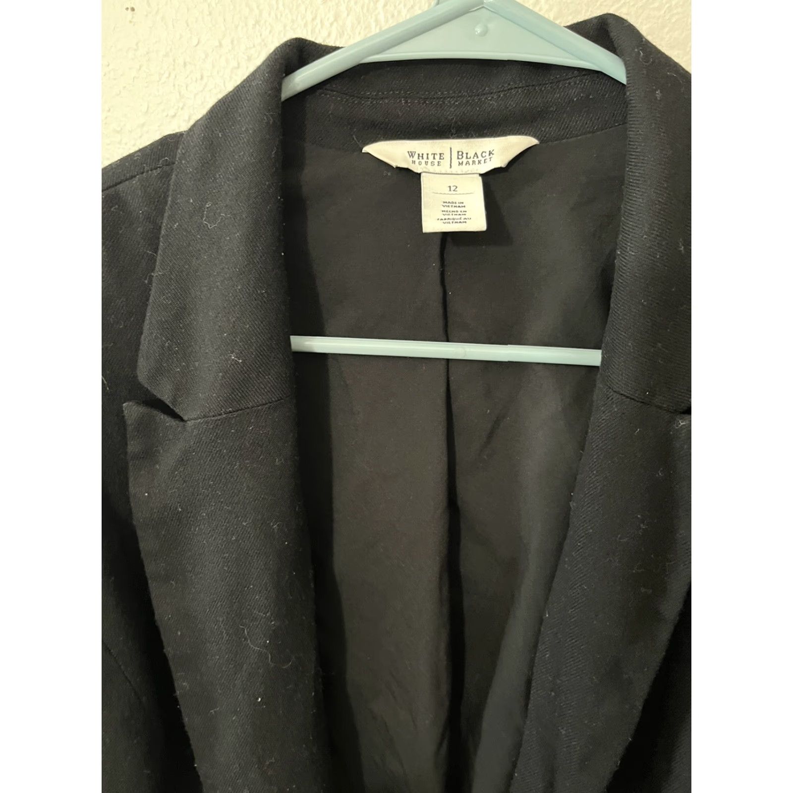 White House Black Market WHITE HOUSE BLACK MARKET Jacket 12 Black Open Front Collared Long Sleeves Size XL / US 12-14 / IT 48-50 - 2 Thumbnail