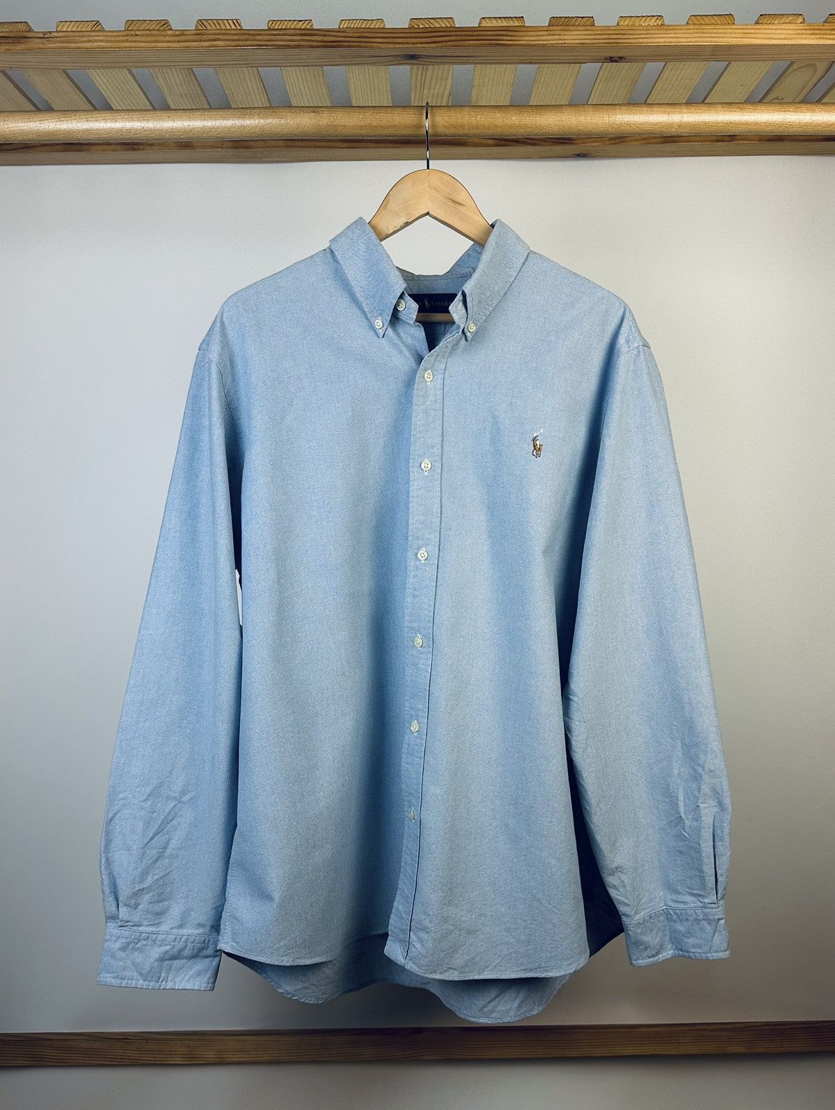 Pre-owned Flannel X Polo Ralph Lauren Polo Ralph Laurent Blue Office Shirt Button Up Size Xxl