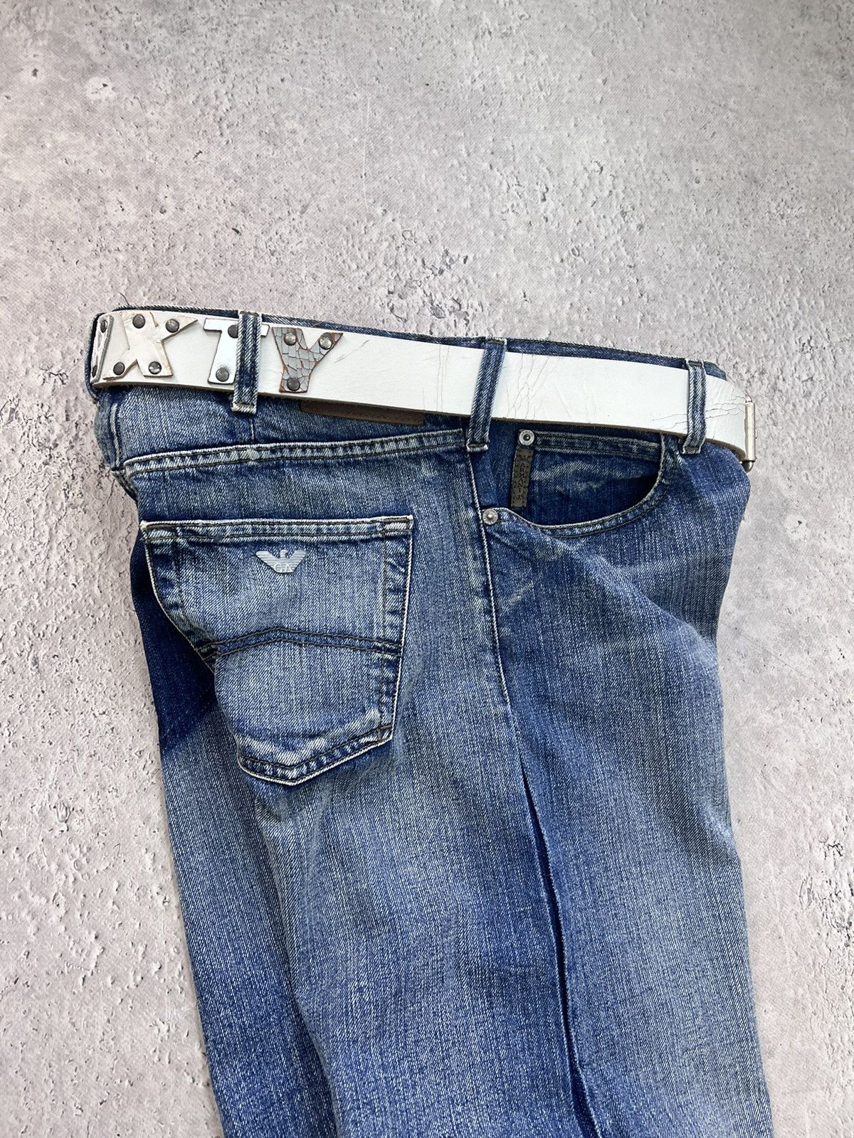 Emporio Armani Vintage Rick Owens Balenciaga Style Armani Jeans Washed 90s Size US 32 / EU 48 - 9 Thumbnail