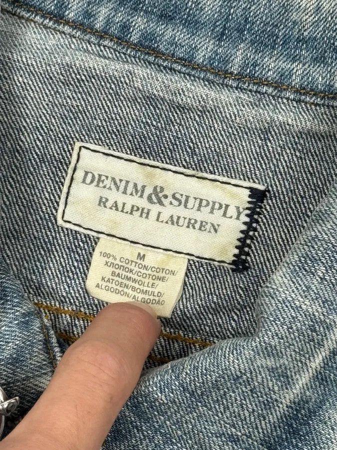 Polo Ralph Lauren 2000s Ralph Lauren USA Flag Denim Vest Jacket Size XS / US 0-2 / IT 36-38 - 8 Thumbnail