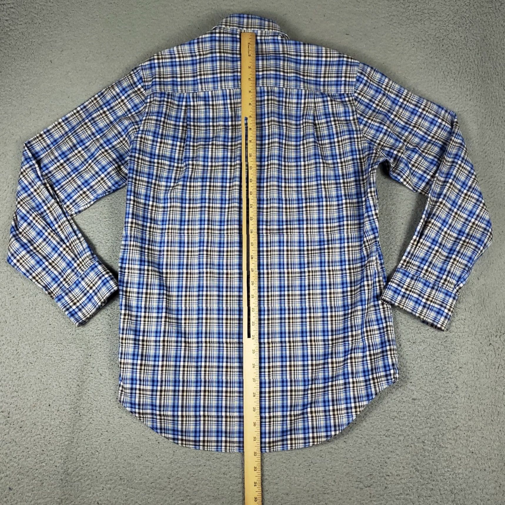 David Donahue David Donahue Shirt Mens M Blue Plaid Casual Button-Up Long Sleeve Size US M / EU 48-50 / 2 - 3 Thumbnail